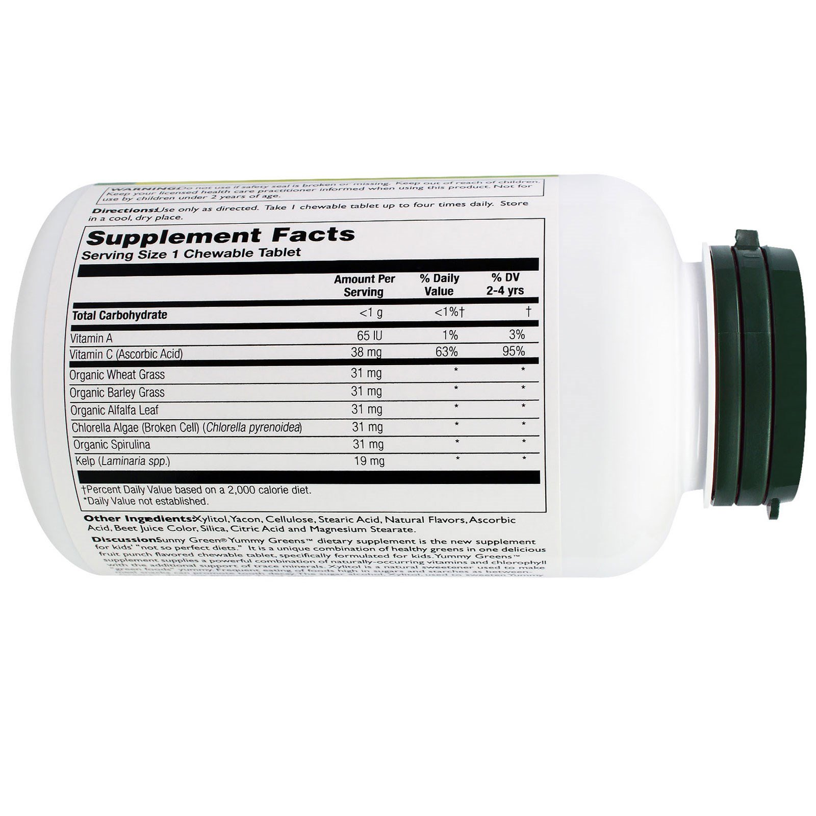 Comprar Sunny Green, Delícia Verde, Ponche de Frutas, 120 comprimidos mastigáveis - Imagem 2