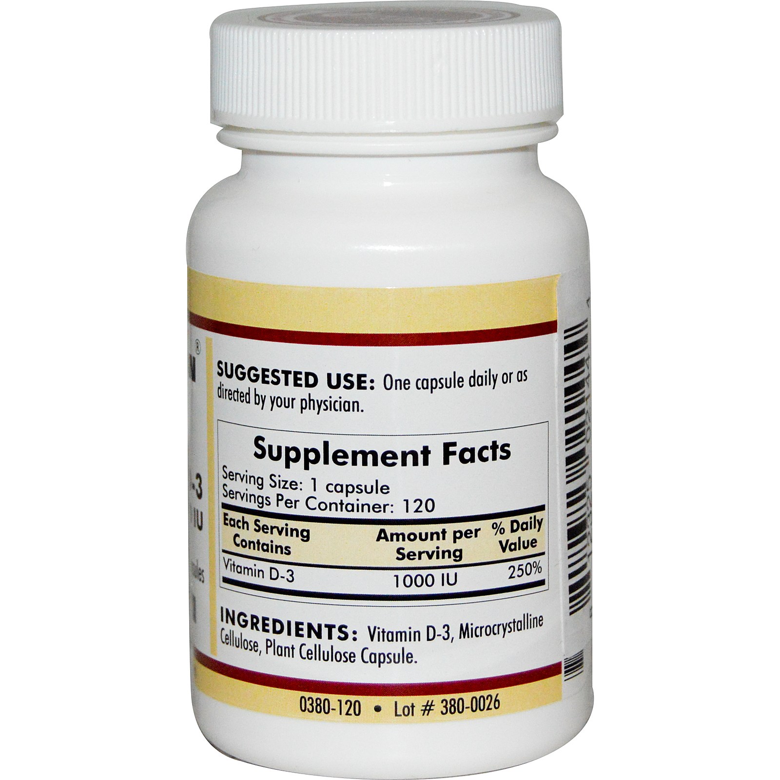 Comprar Kirkman Labs, Vitamina D-3, 1000 IU, 120 Cápsulas - Imagem 2