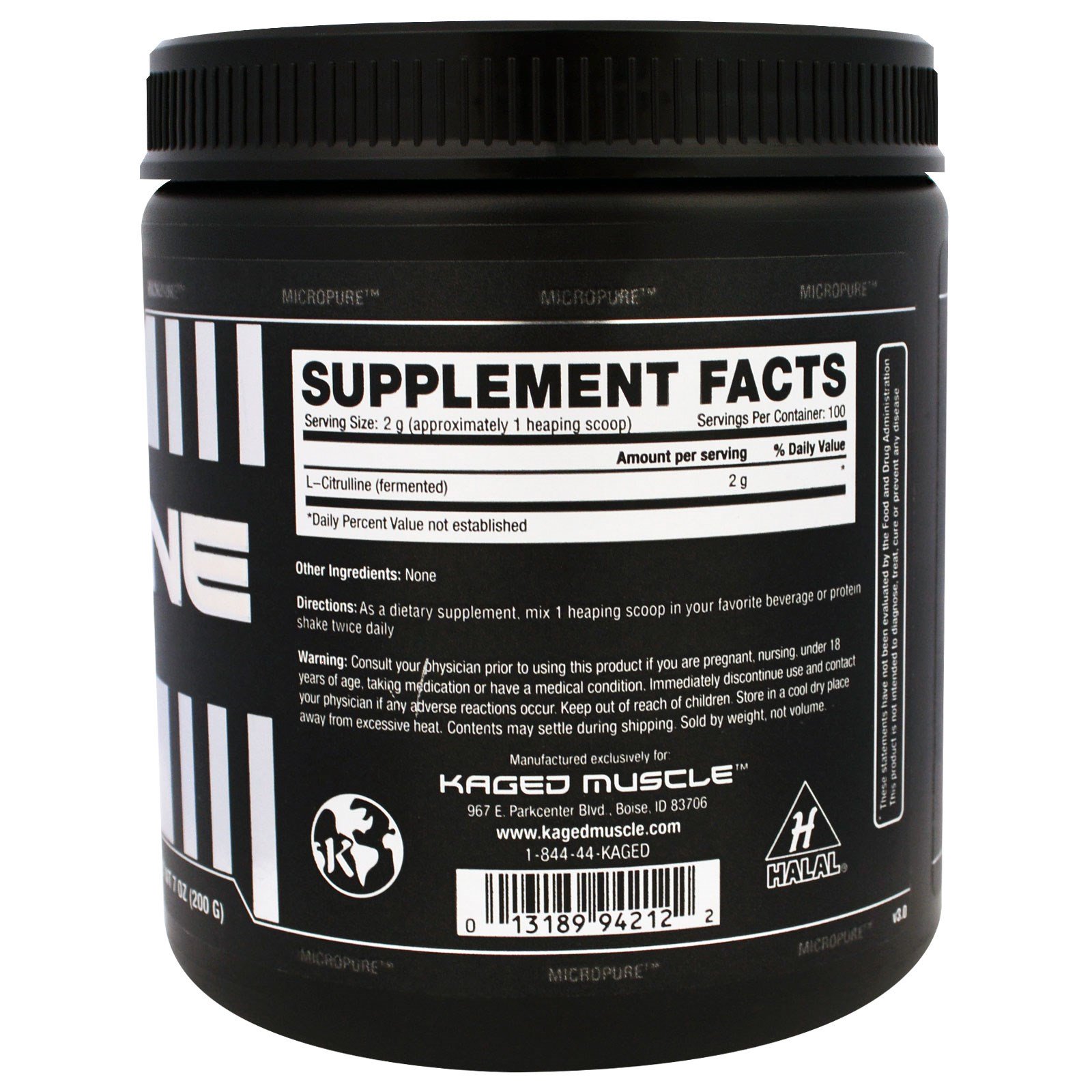Comprar Kaged Muscle, Citrulline, Unflavored, 7.05 oz (200 g) - Imagem 2