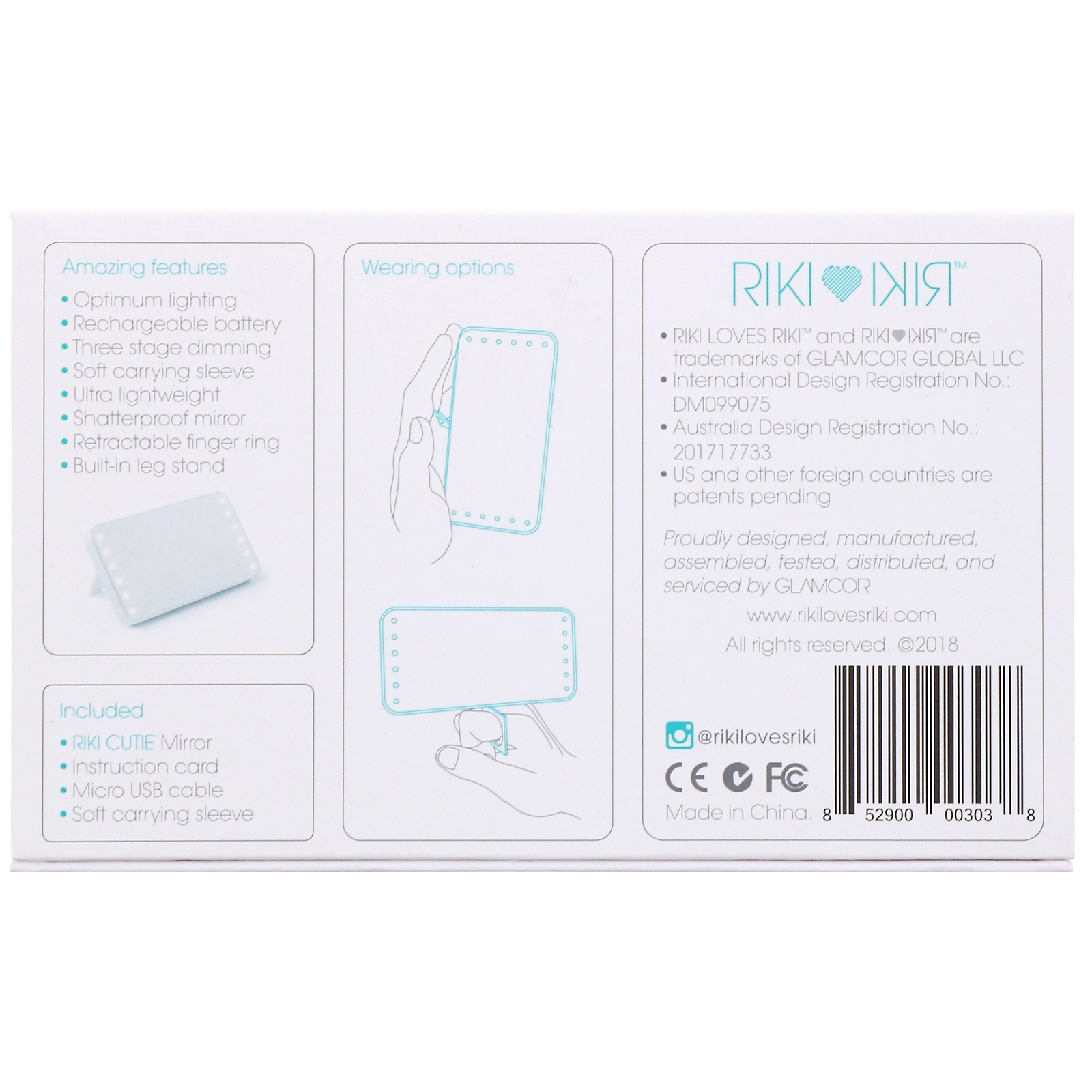 Comprar Riki Loves Riki, Riki Cutie, Miniespelho de beleza portátil com luz, 1 unidade - Imagem 3