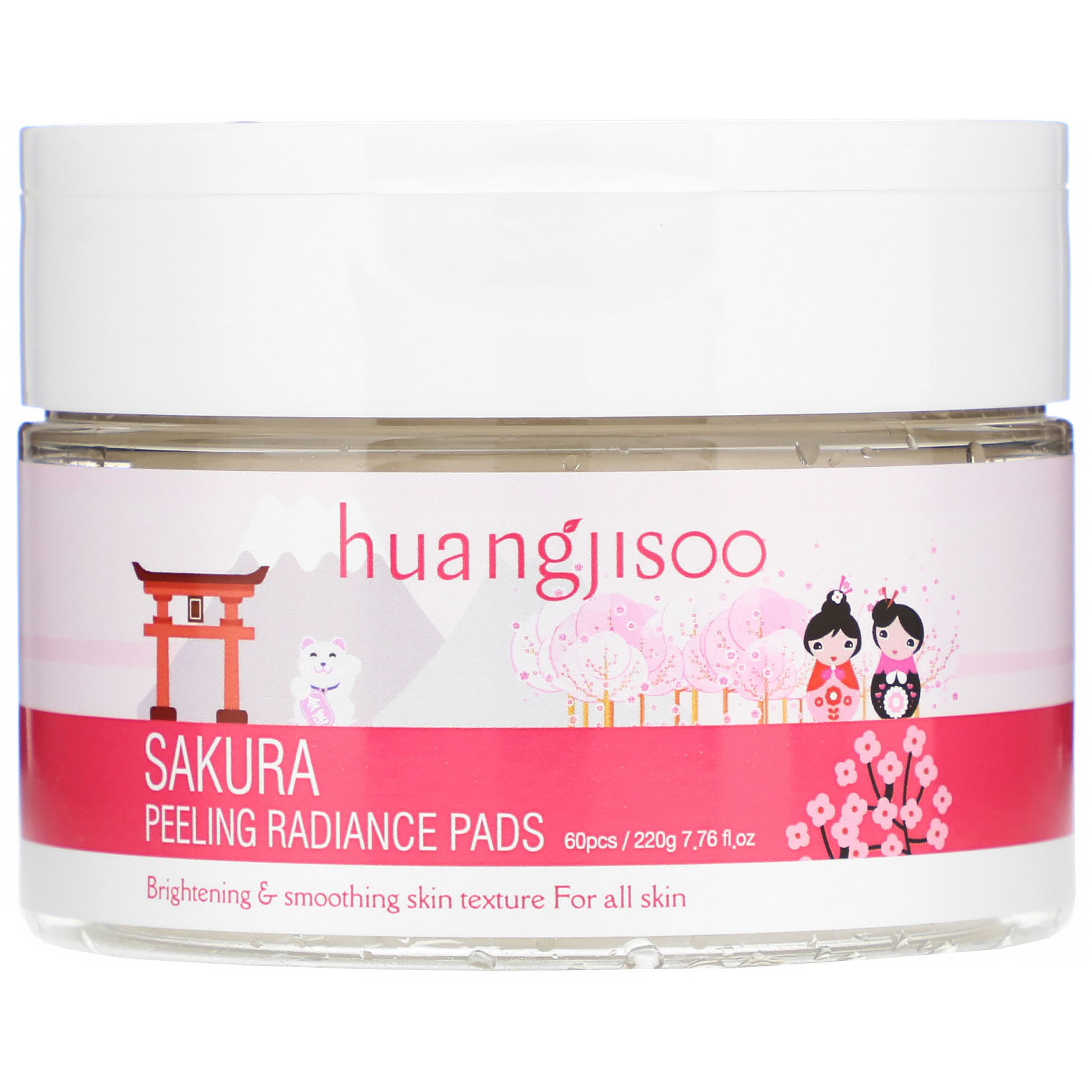 Comprar Huangjisoo, Sakura, Peeling Radiance Pads, 60 Pads, 7.76 fl oz (220 g)