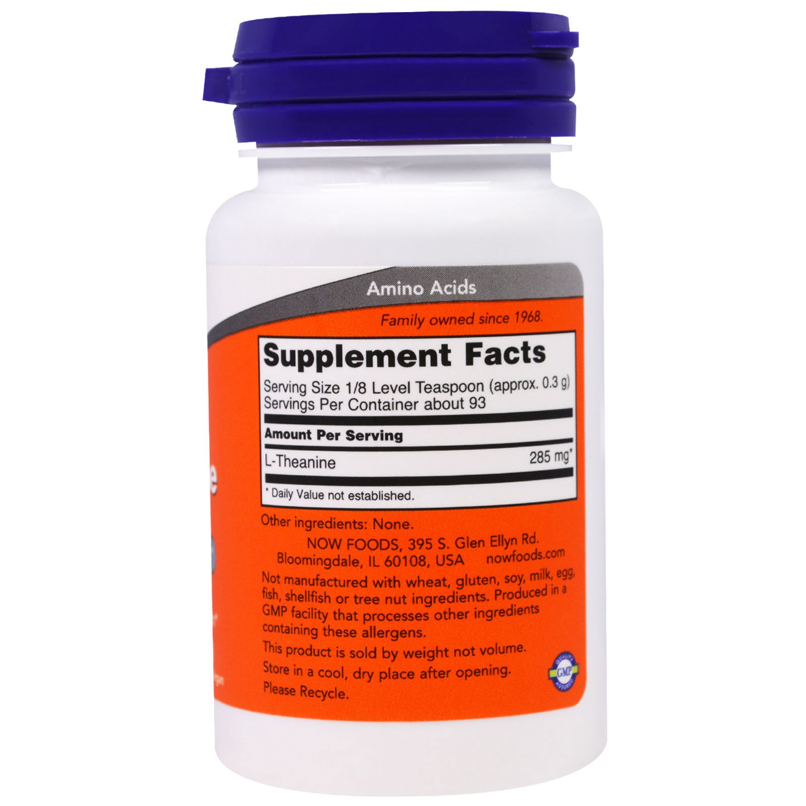 Comprar Now Foods, L-Theanine Pure Powder, 1 oz (28 g) - Imagem 2