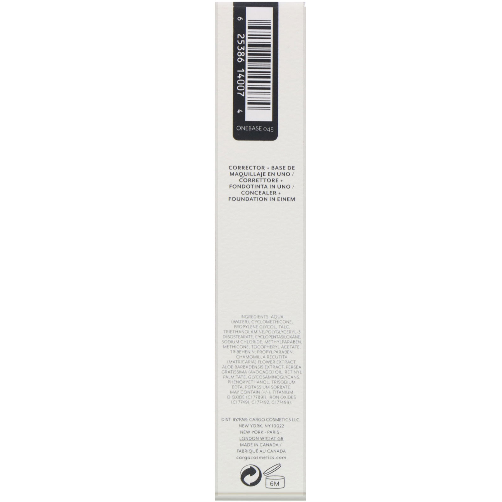 Comprar Cargo, OneBase, Corretivo + Base, 045, 17 g (0,6 oz) - Imagem 3