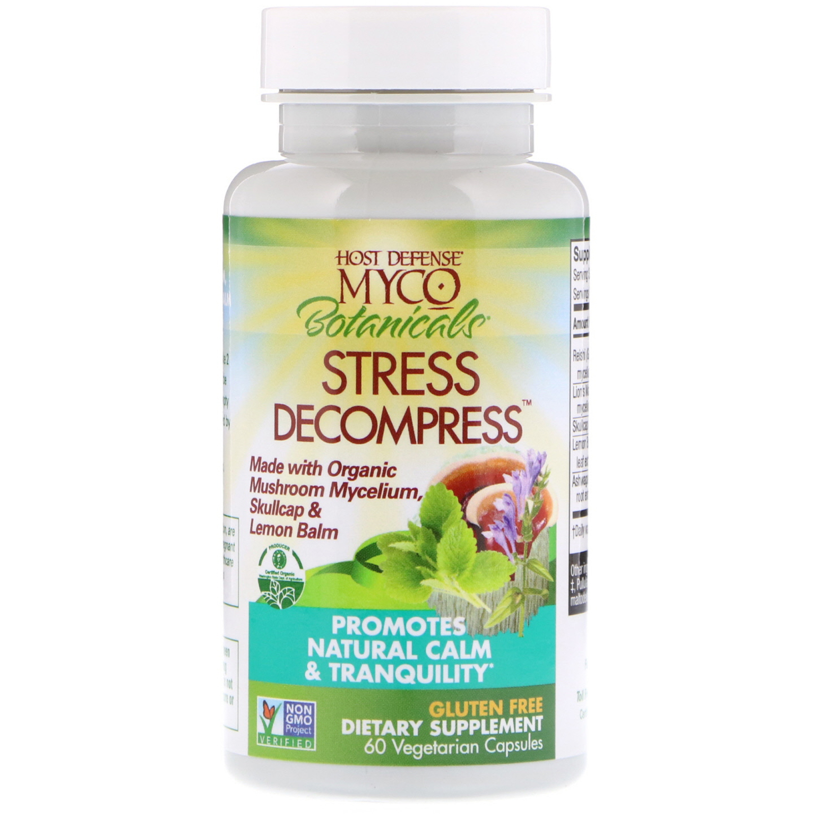 Comprar Fungi Perfecti, MycoBotanicals, Redução de Estresse, 60 Cápsulas Vegetarianas - Imagem 3