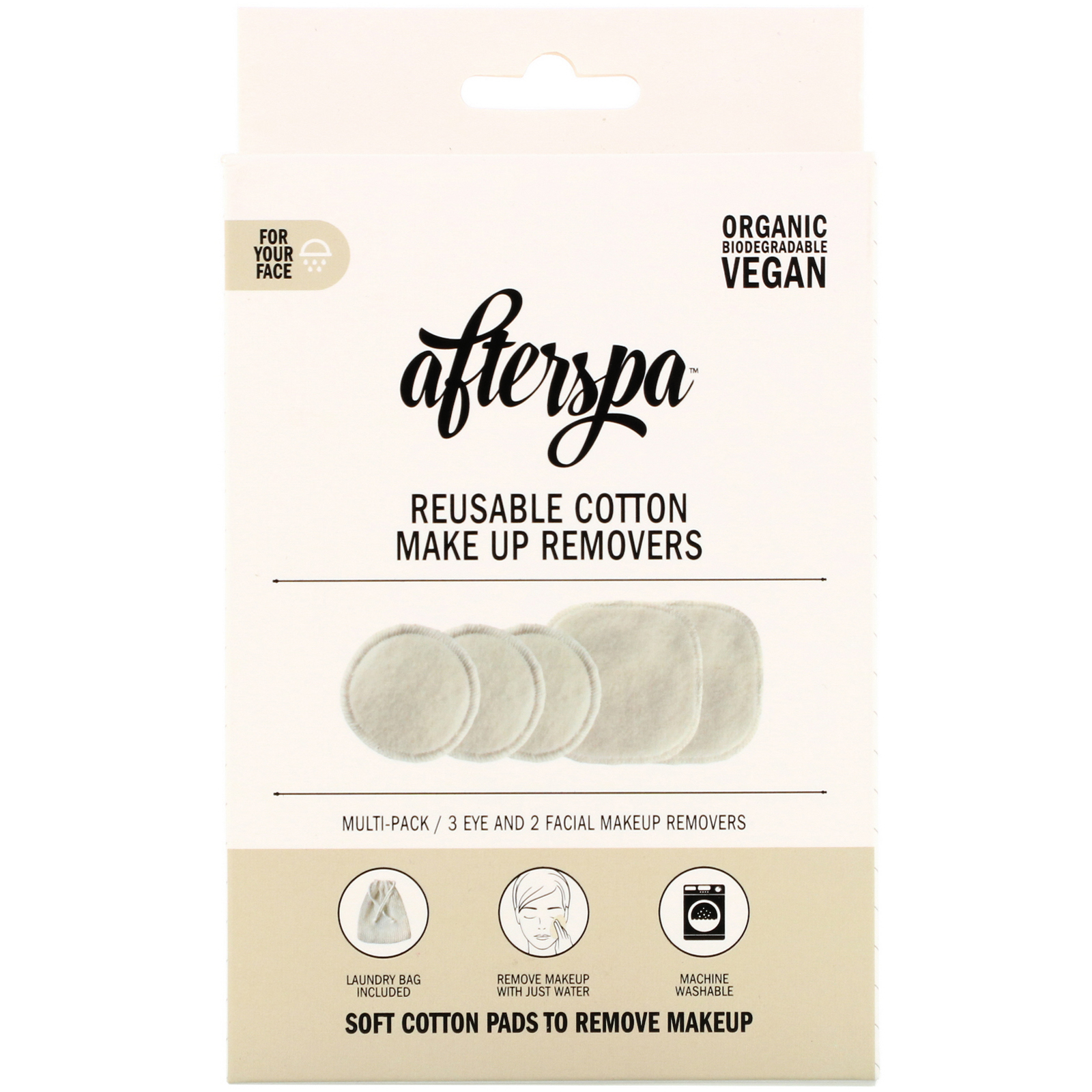 Comprar AfterSpa, Reusable Cotton Make Up Removers, 6 Piece Set - Imagem 2