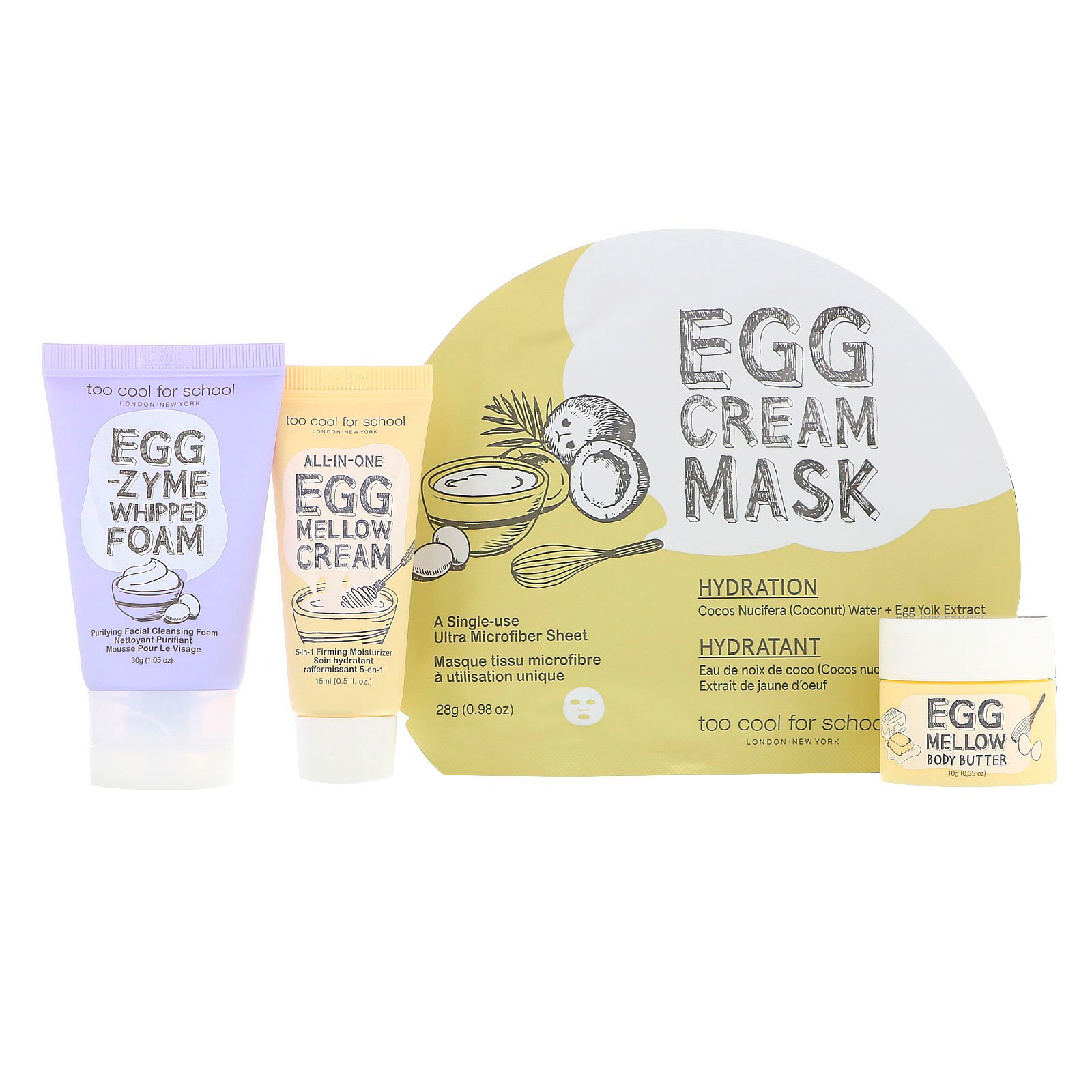 Comprar Too Cool for School, Minikit de Tratamento para a Pele Egg-ssential, Kit com 4 Itens