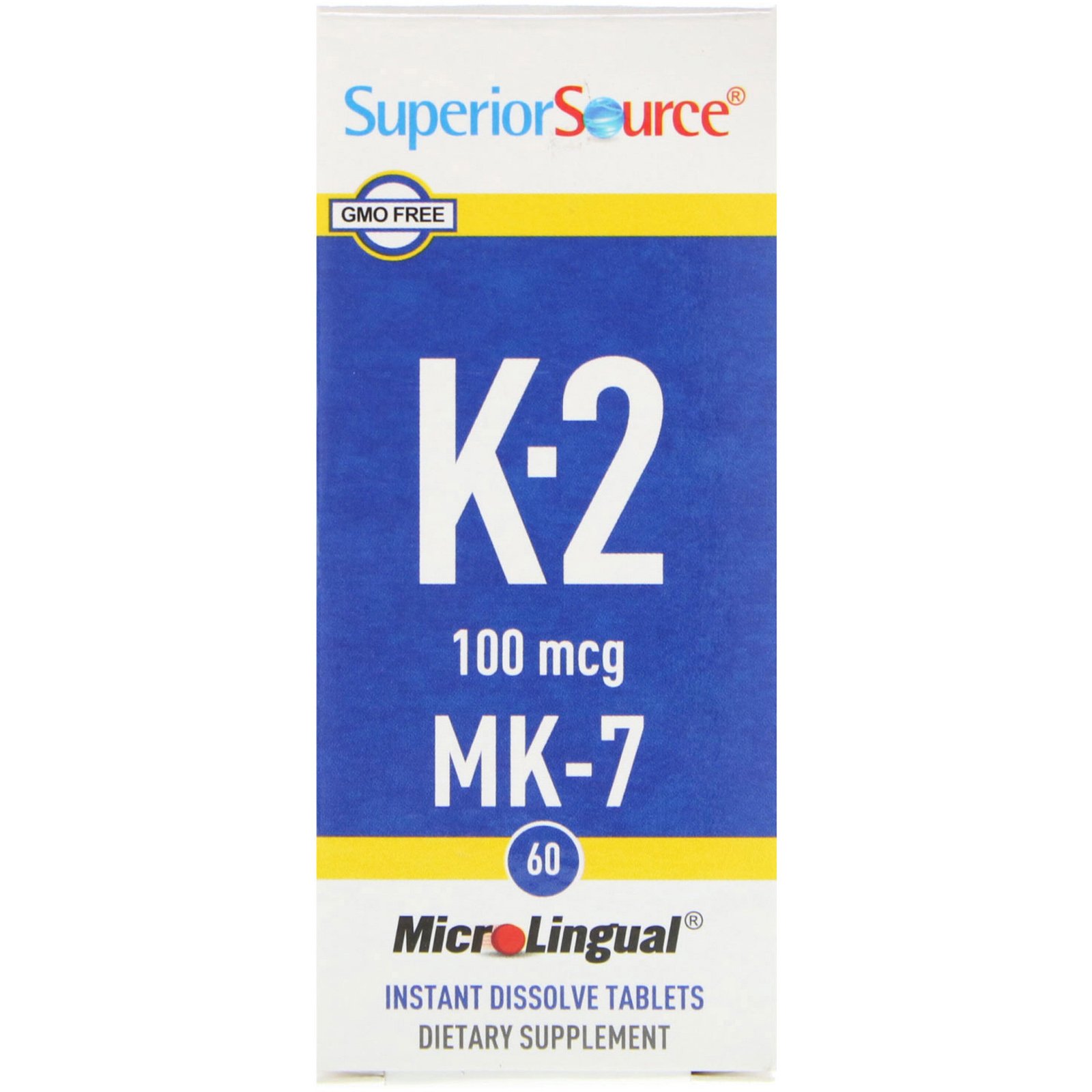 Comprar Superior Source, Vitamina K-2, 100 mcg, 60 comprimidos microlinguais solúveis instantâneos