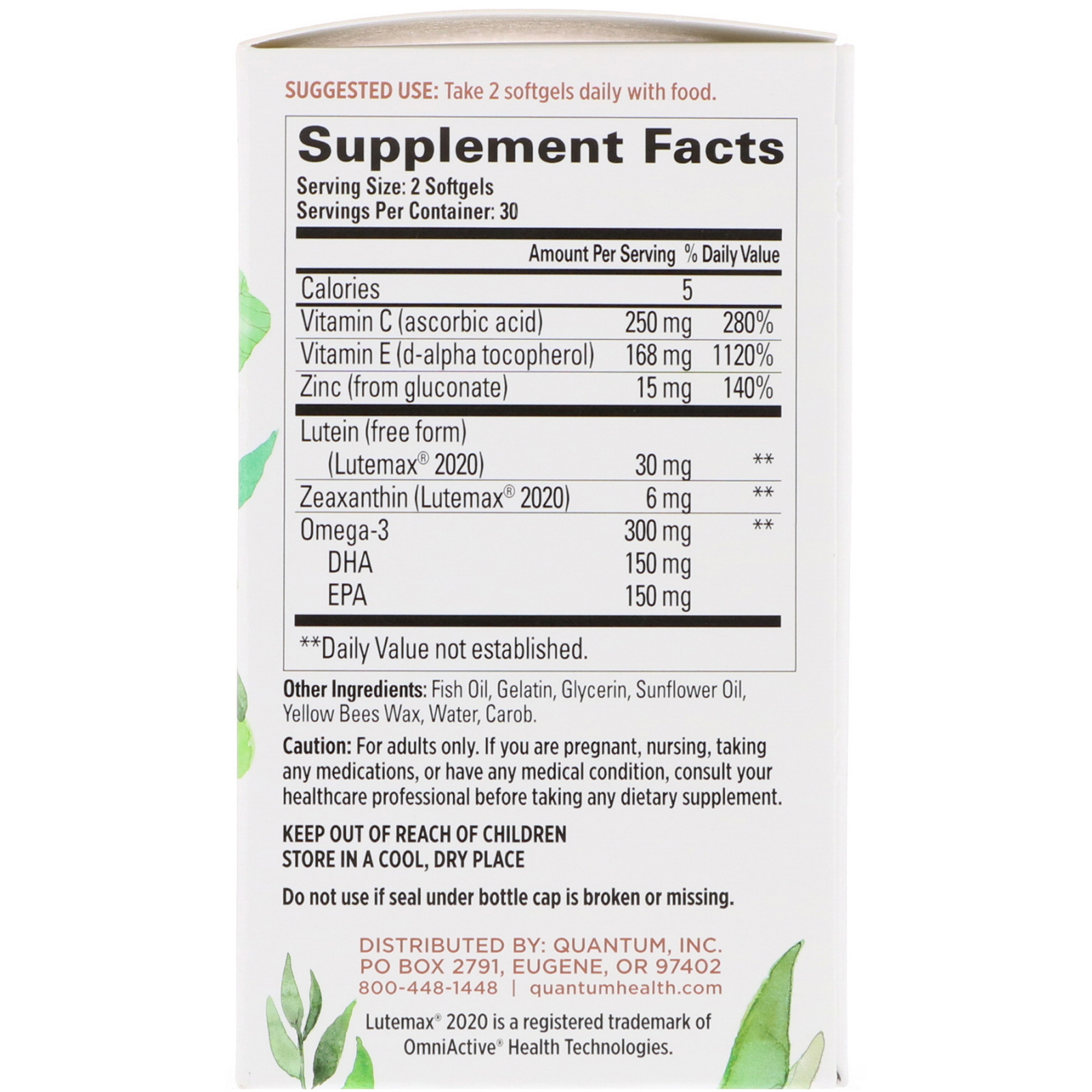Comprar Quantum Health, Macula 30+, Eye Health, 60 Softgels - Imagem 2