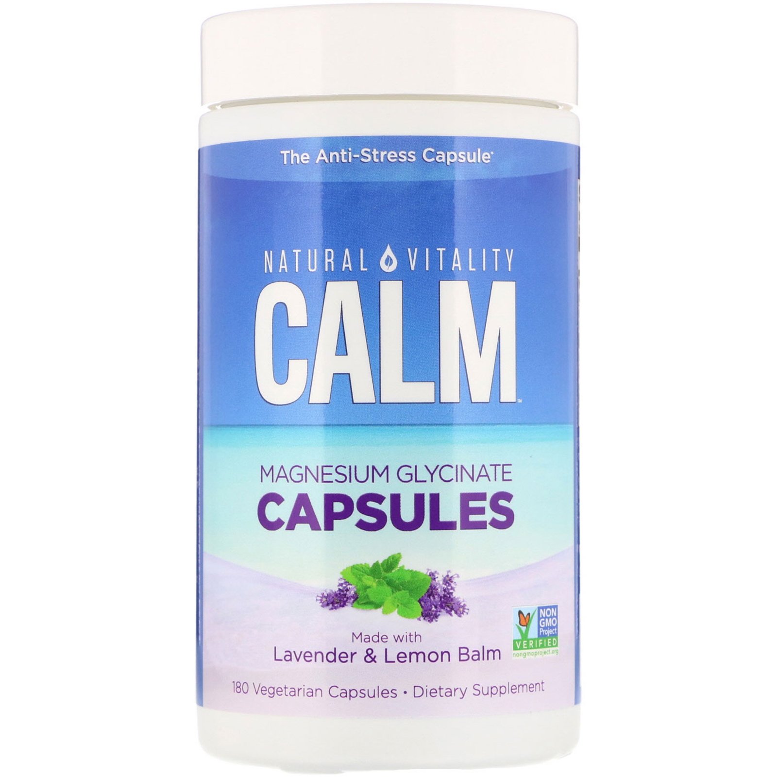 Comprar Natural Vitality, Calm, Magnesium Glycinate Capsules, 180 Vegetarian Capsules