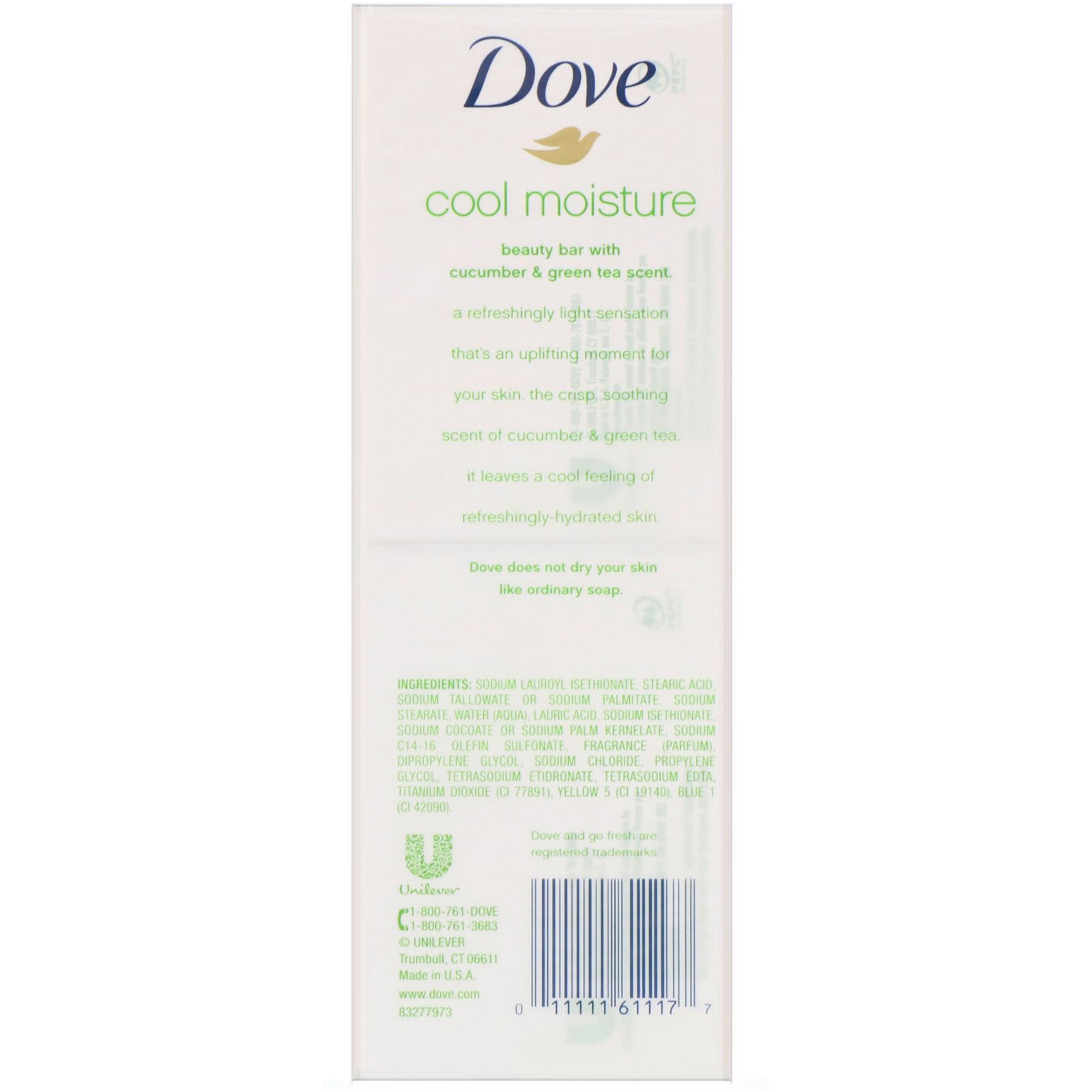 Comprar Dove, Go Fresh, sabonete de beleza em barra Cool Moisturize, pepino e chá verde, 6 barras, 113 g cada - Imagem 2