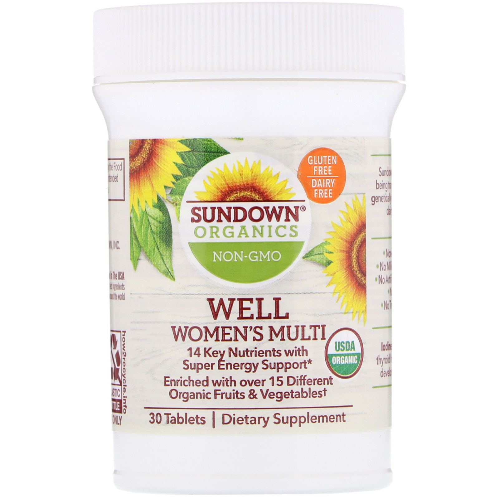 Comprar Sundown Organics, Well Women's Multivitamin, Once Daily, 30 Tablets - Imagem 3