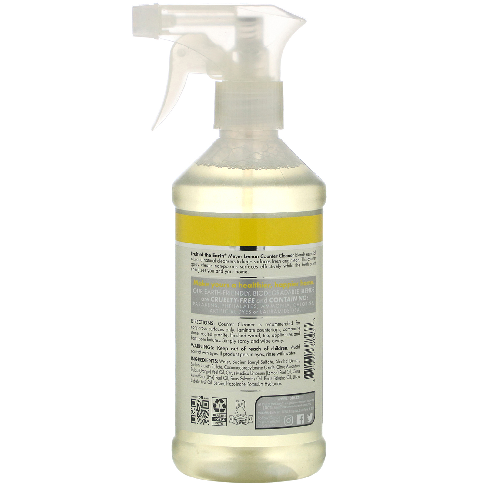 Comprar Fruit of the Earth, Meyer Lemon Counter Cleaner, 16 fl oz (473 ml) - Imagem 2