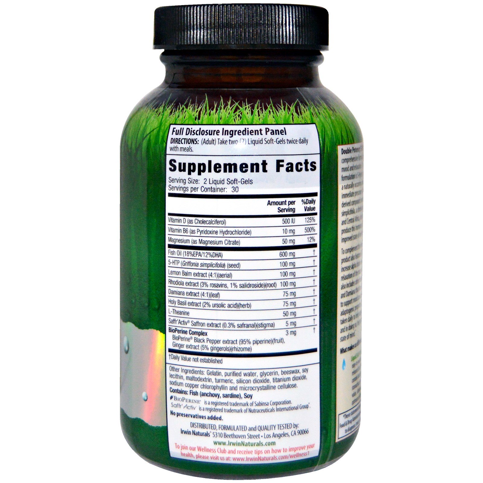 Comprar Irwin Naturals, Dupla Potência, 5-HTP Extra, 60 Cápsulas Líquidas em Gel - Imagem 2
