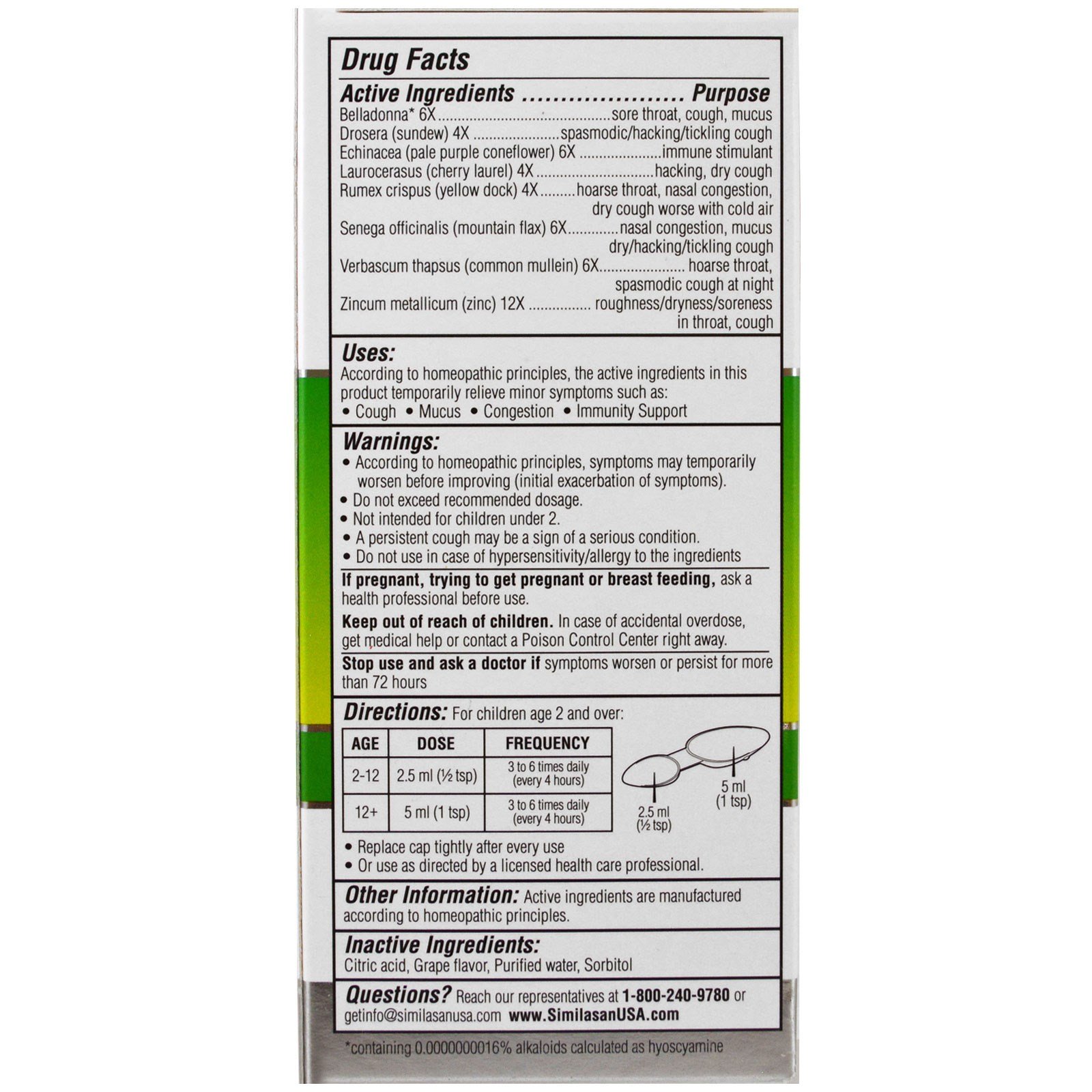 Comprar Similasan, Kids Cold & Mucus Relief, Kids 2+, Grape Flavor, 4 fl oz (118 ml) - Imagem 2