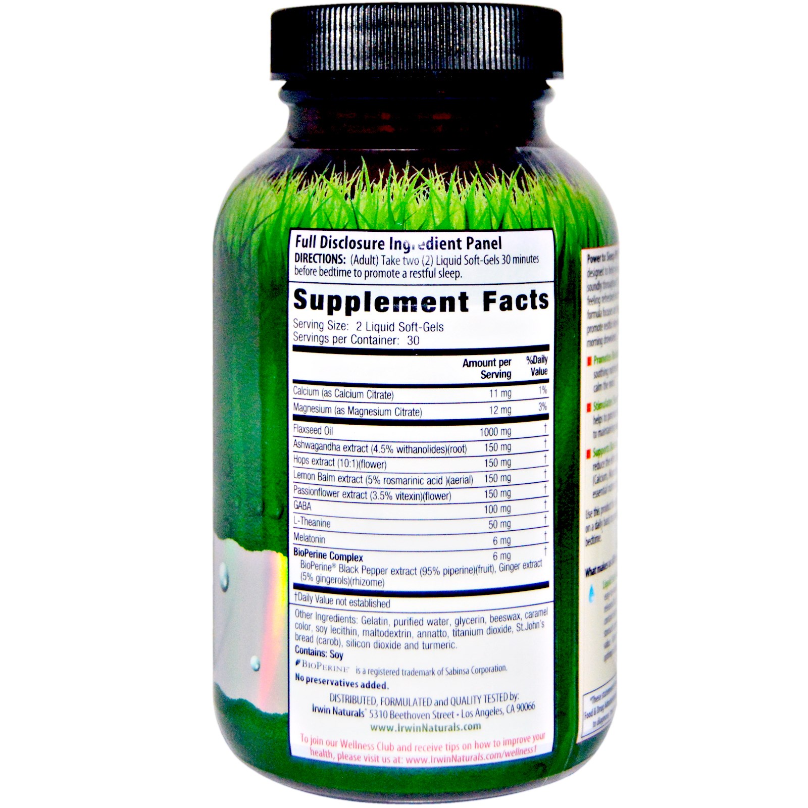 Comprar Irwin Naturals, Poder para Dormir à Noite, Melatonina 6 mg, 60 Cápsulas Líquidas - Imagem 2