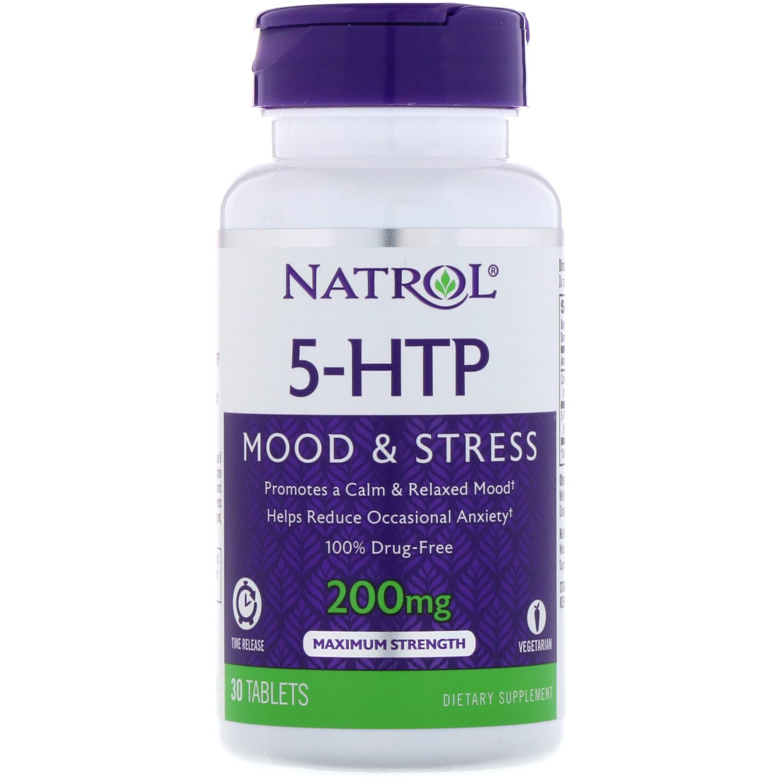 Comprar Natrol, 5-HTP, Liberação por Tempo, Potência Máxima, 200 mg, 30 Comprimidos