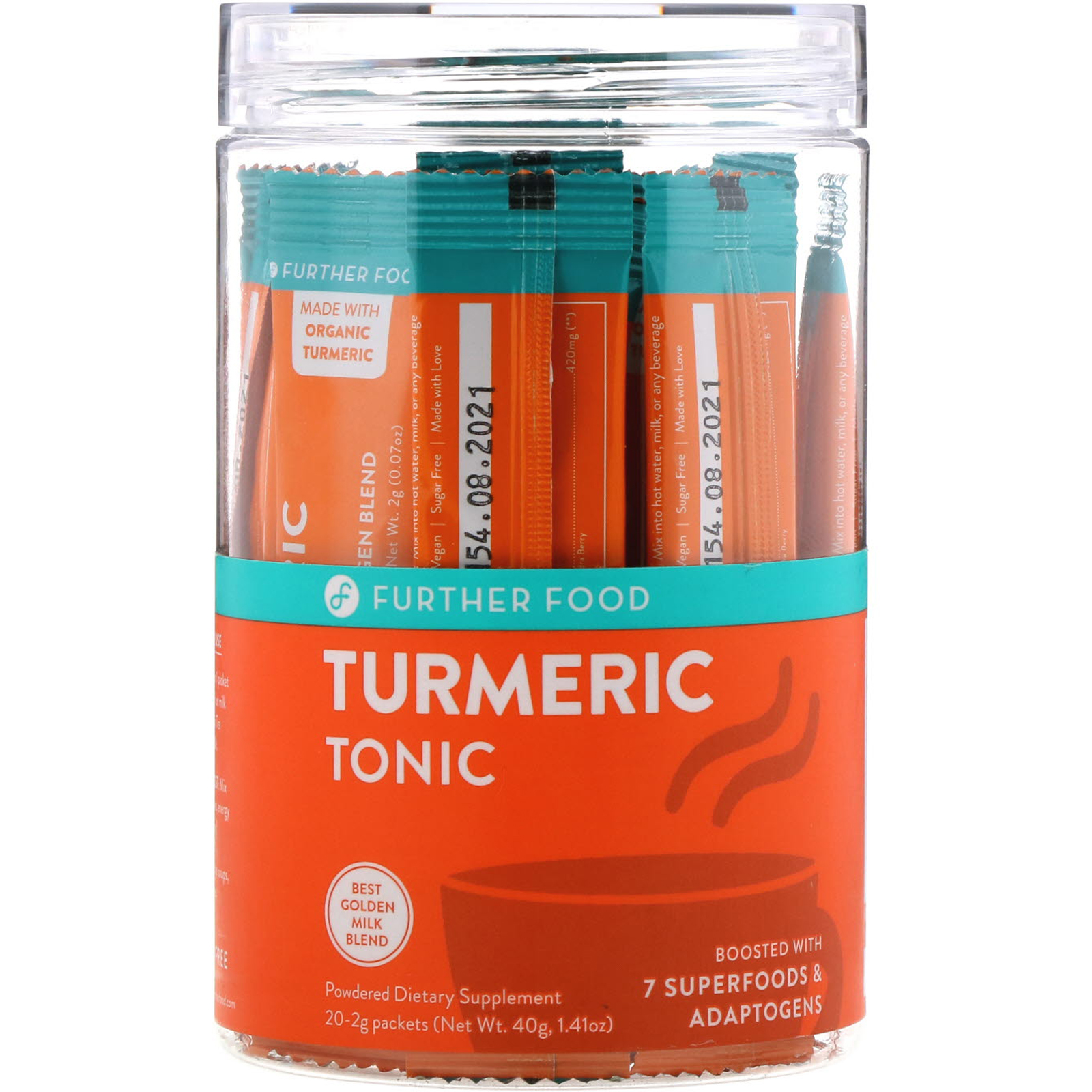 Comprar Further Food, Turmeric Tonic, 20 Packets, 0.07 oz oz (2 g) Each