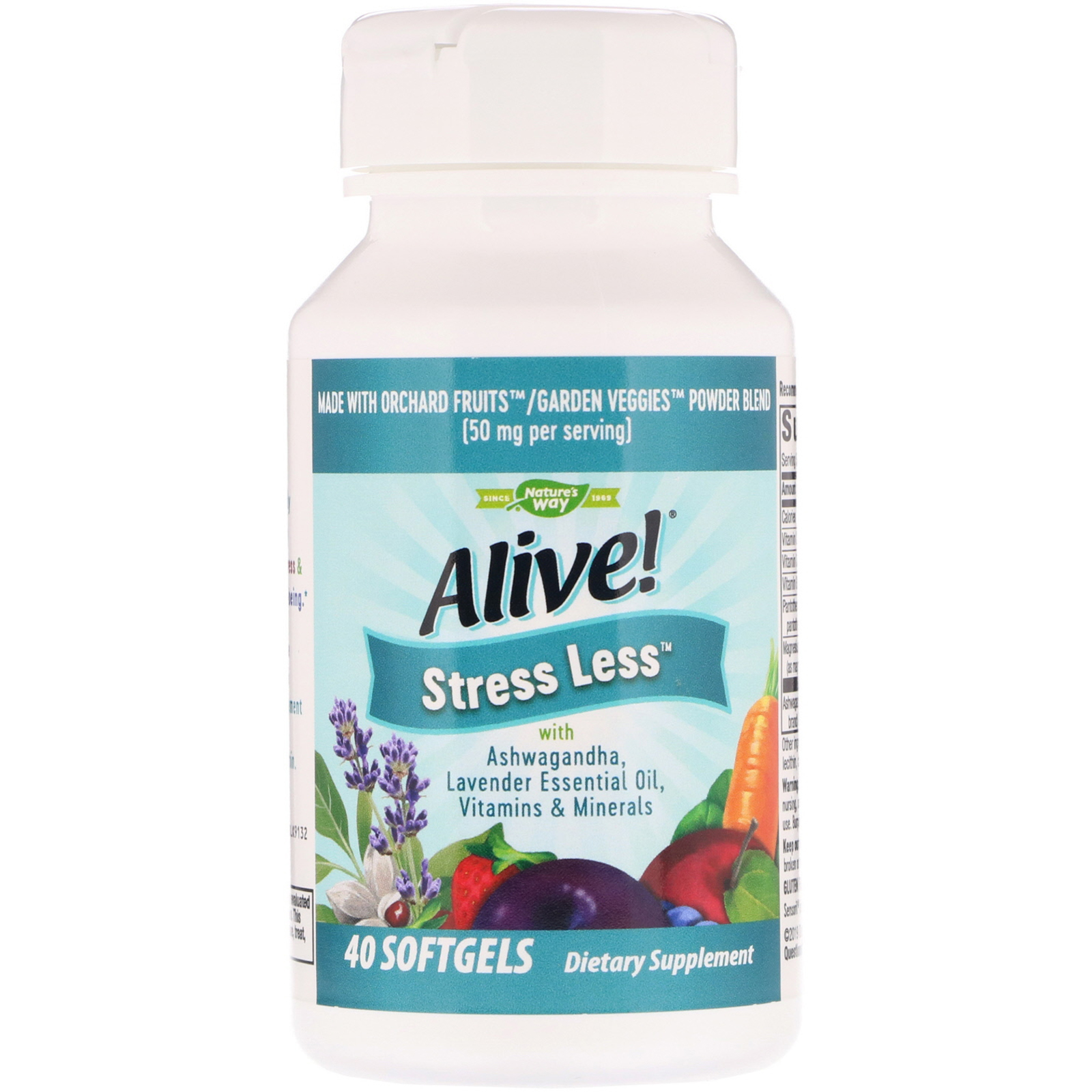 Comprar Nature's Way, Alive! Stress Less, 40 Cápsulas Gelatinosas - Imagem 3