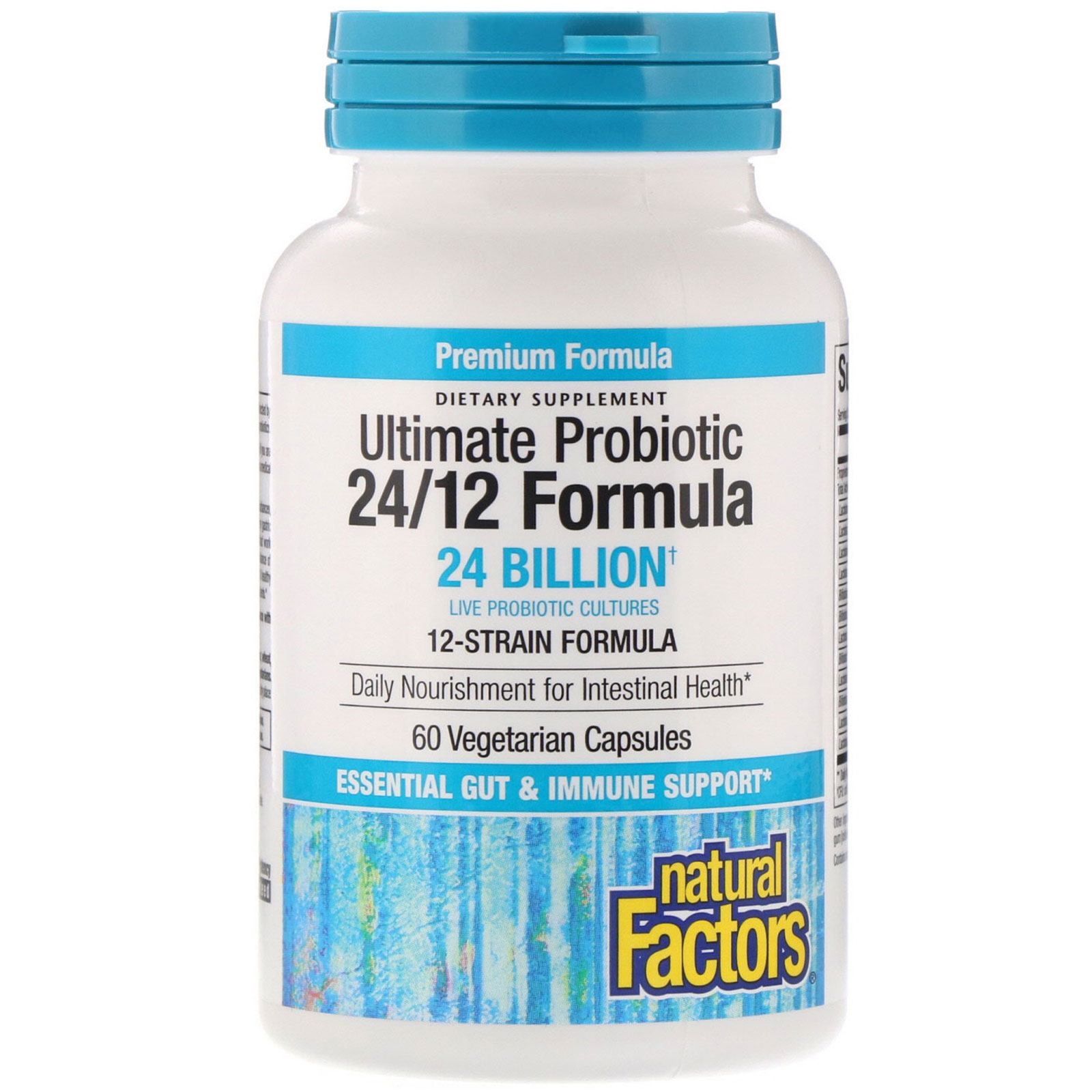 Comprar Natural Factors, Ultimate Probiotic 24/12 Formula, 24 Billion CFU, 60 Vegetarian Capsules - Imagem 3