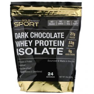 Comprar California Gold Nutrition, Isolado Proteico de Soro, Chocolate Meio Amargo, 908 g (2 lbs)