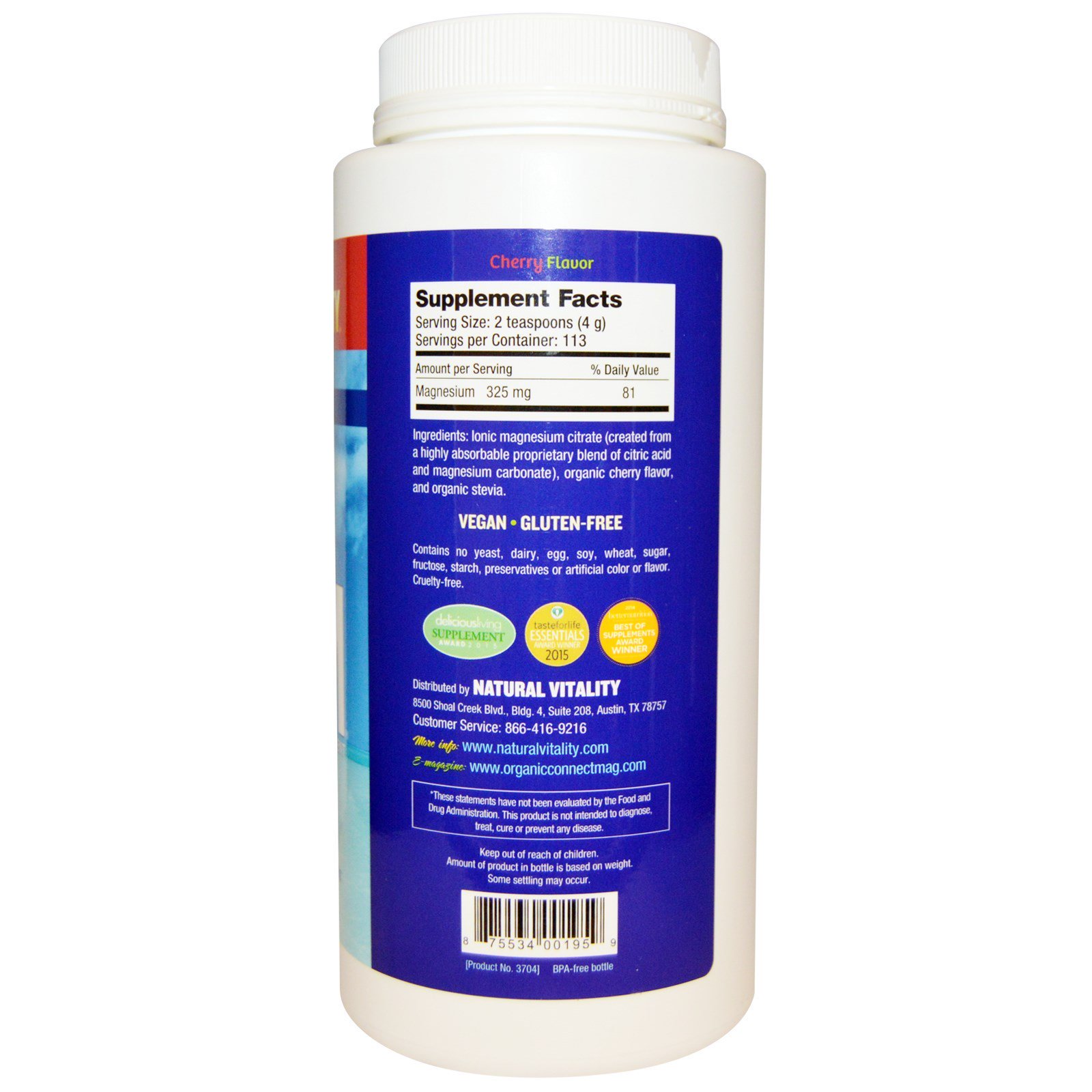 Comprar Natural Vitality, Natural Calm, Bebida Antiestresse, Sabor Cereja, 453 g (16 oz) - Imagem 2