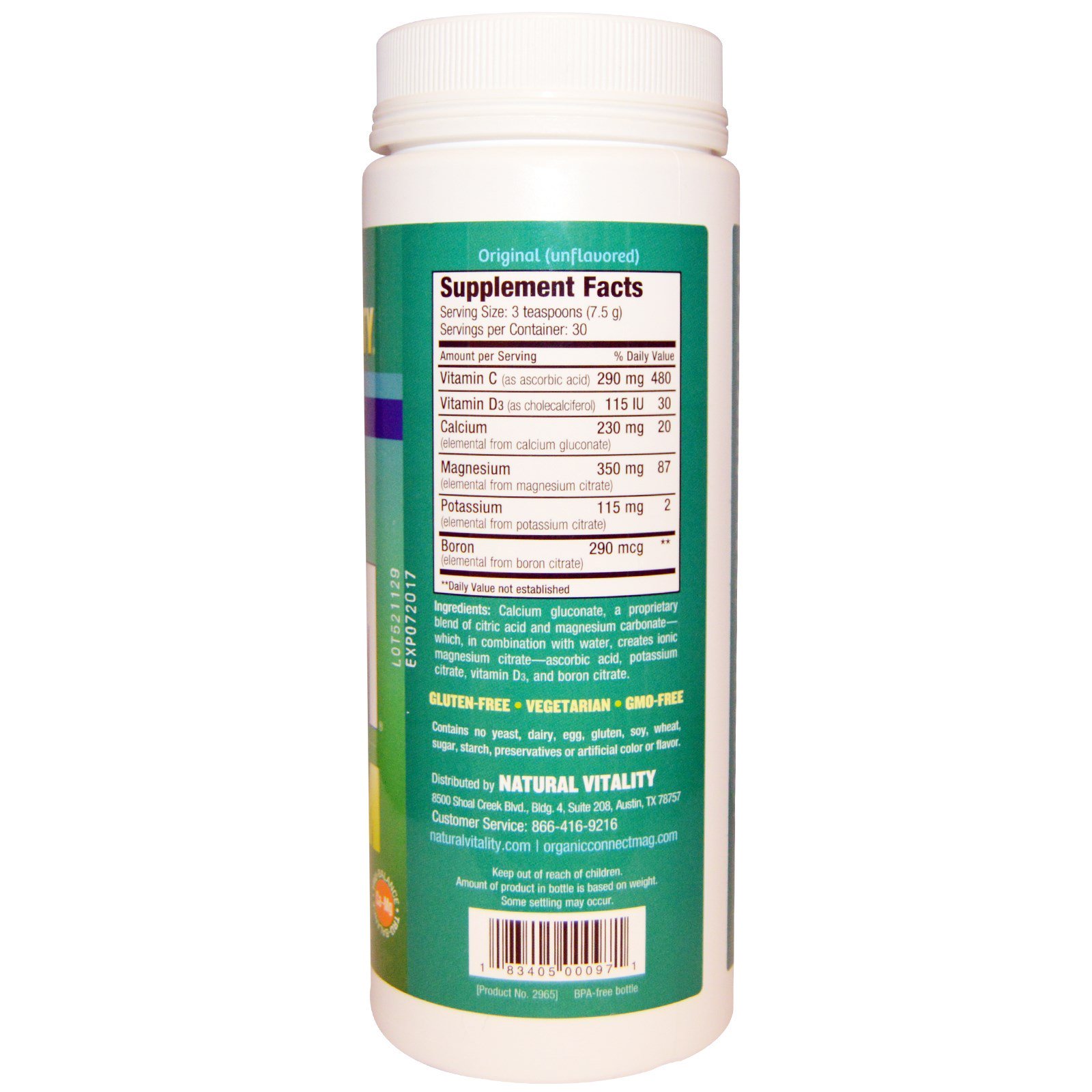 Comprar Natural Vitality, Natural Calm mais Cálcio, Original (Sem Sabor), 8 oz (226 g) - Imagem 2