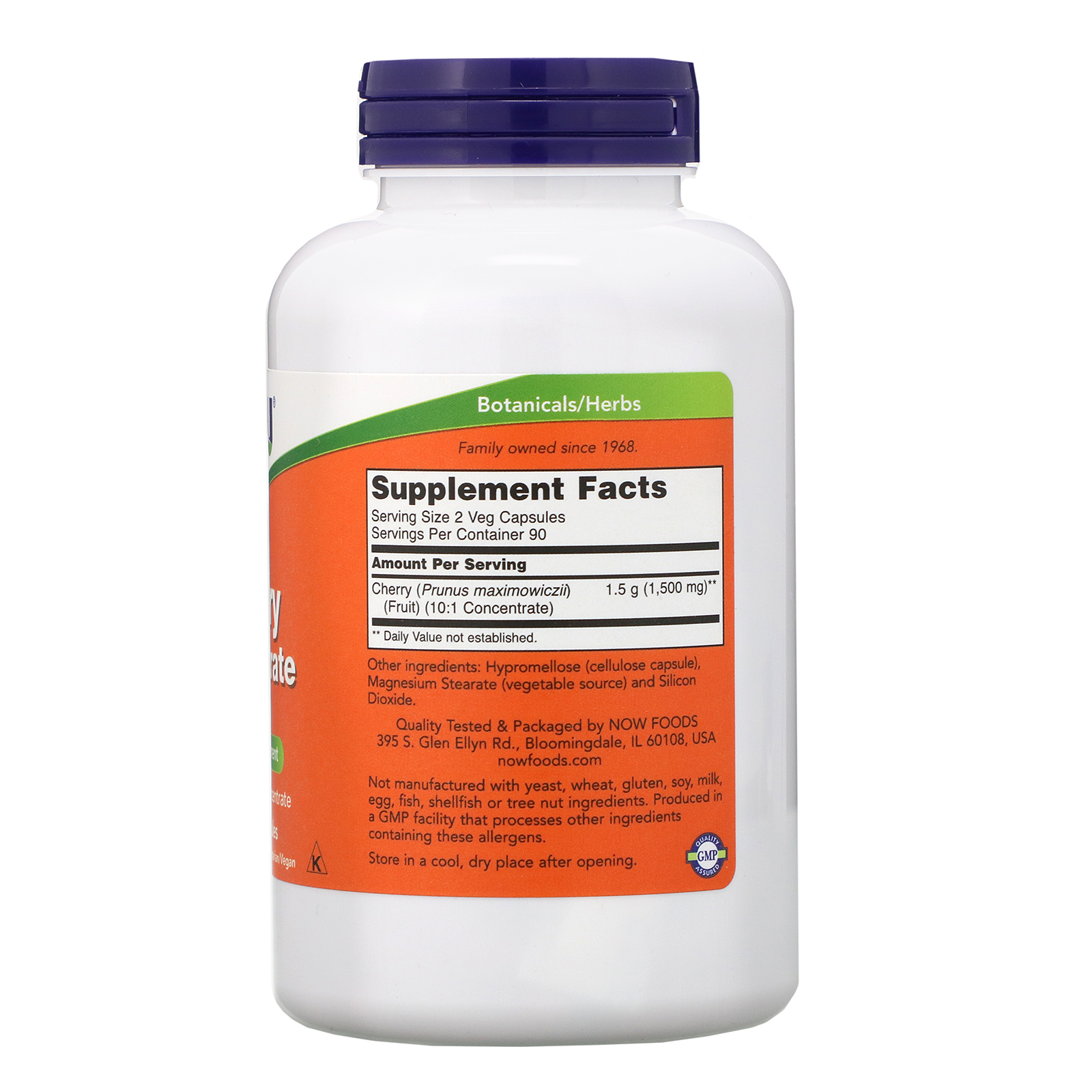 Comprar Now Foods, Cherry Concentrate, 750 mg, 180 Veg Capsules - Imagem 2