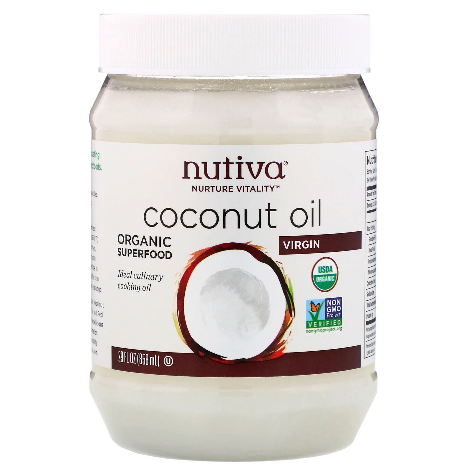 Comprar Nutiva, Óleo de Coco Orgânico, Virgem, 29 fl oz (858 ml)