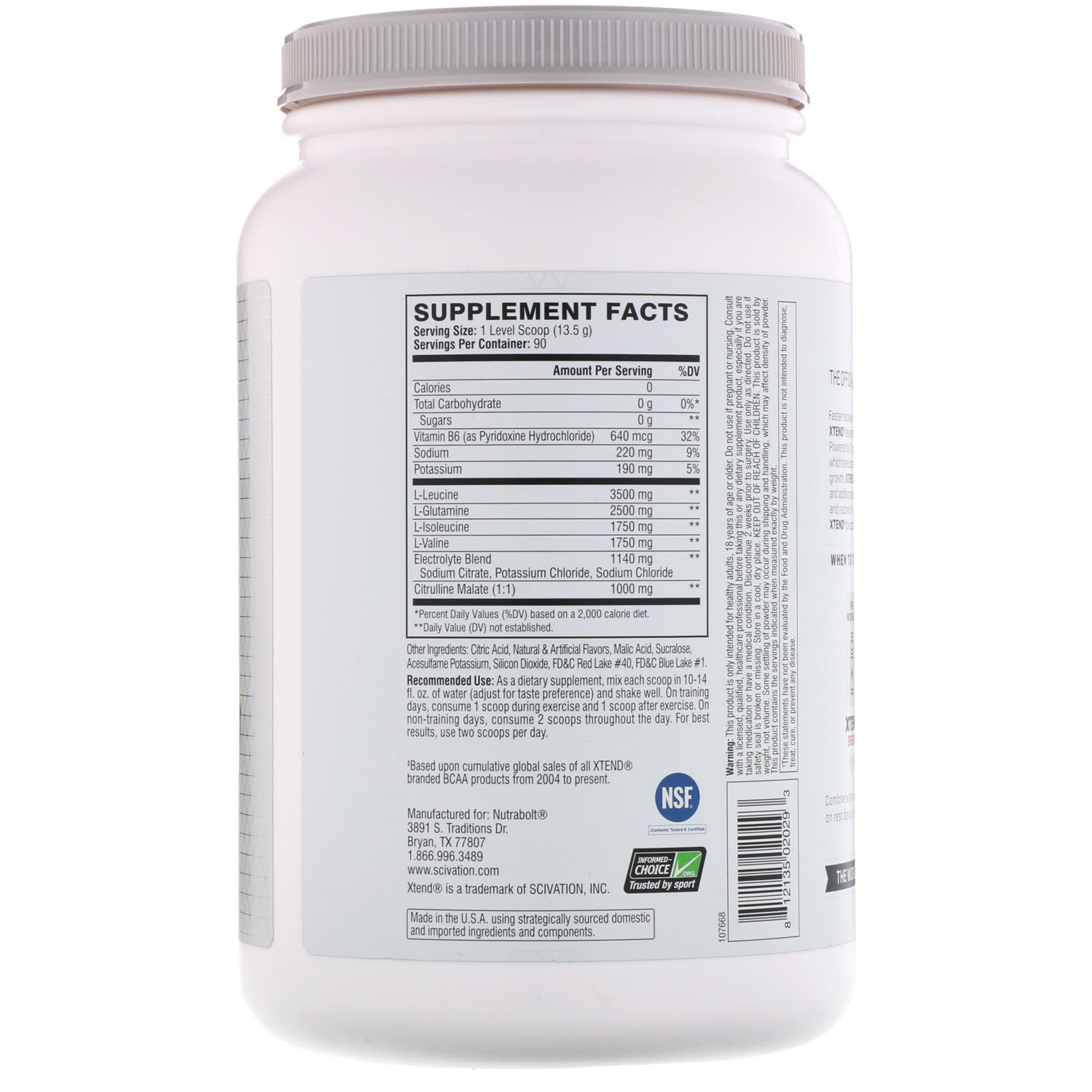 Comprar Scivation, Xtend, O Original 7G BCAA, Ponche Nocaute de Frutas, 1,22 kg (2,68 lb) - Imagem 2