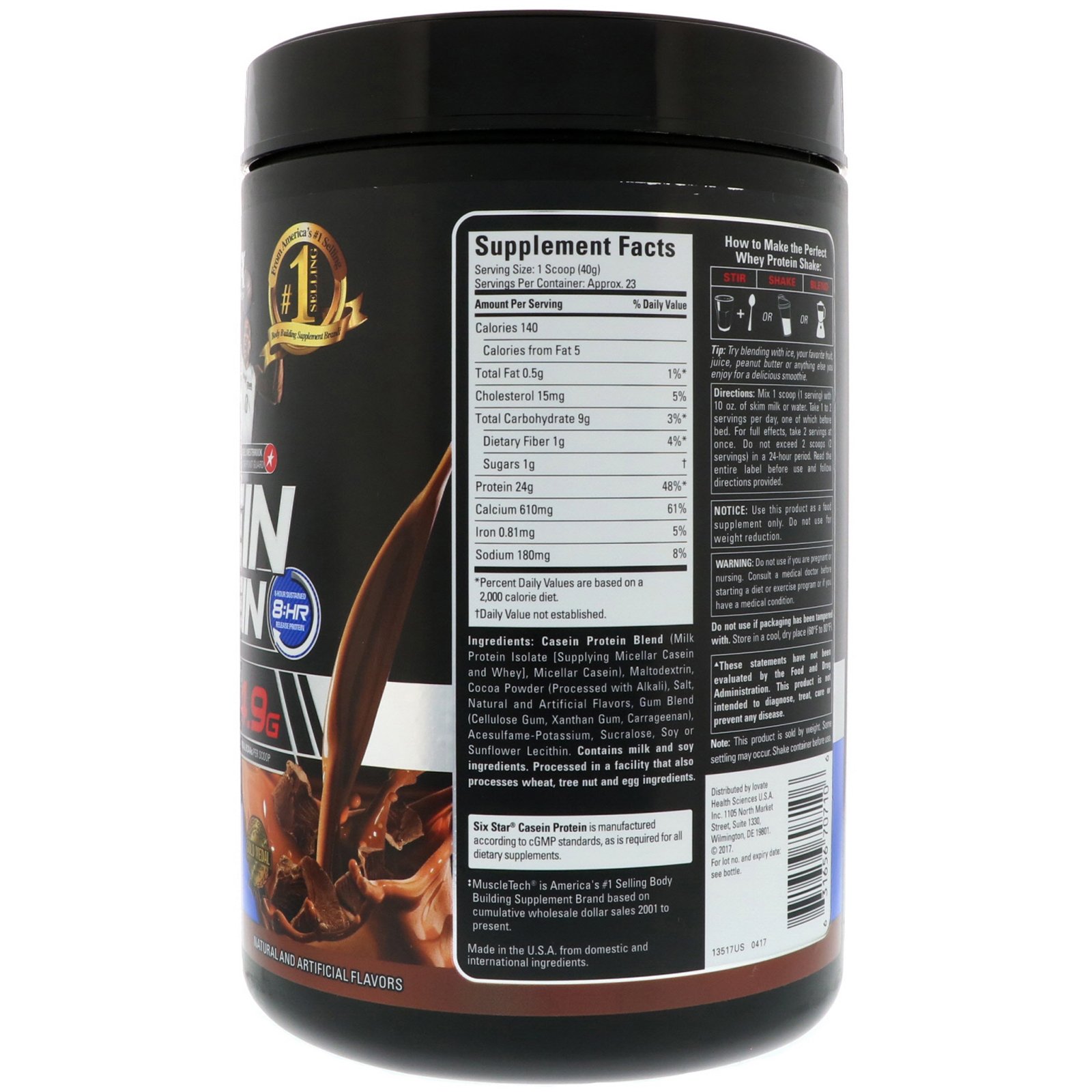 Comprar Six Star, Six Star Pro Nutrition, Proteína Caseína, Elite Series, Chocolate Triplo, 2 lbs (907 g) - Imagem 2