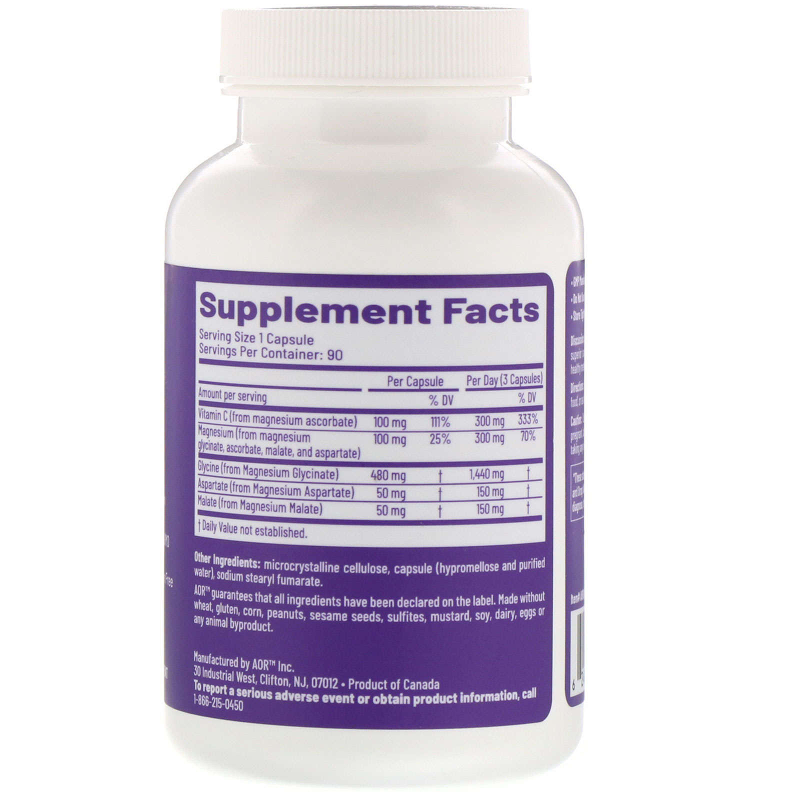 Comprar Advanced Orthomolecular Research AOR, Complexo Avançado de Magnésio, 90 Cápsulas Vegetarianas - Imagem 2