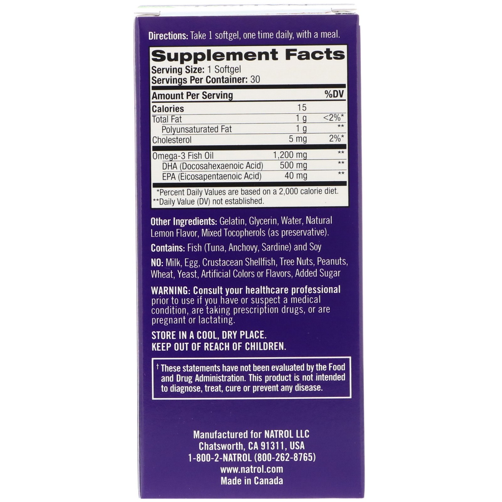 Comprar Natrol, DHA, Brain Health, Lemon, 500 mg, 30 Softgels - Imagem 2