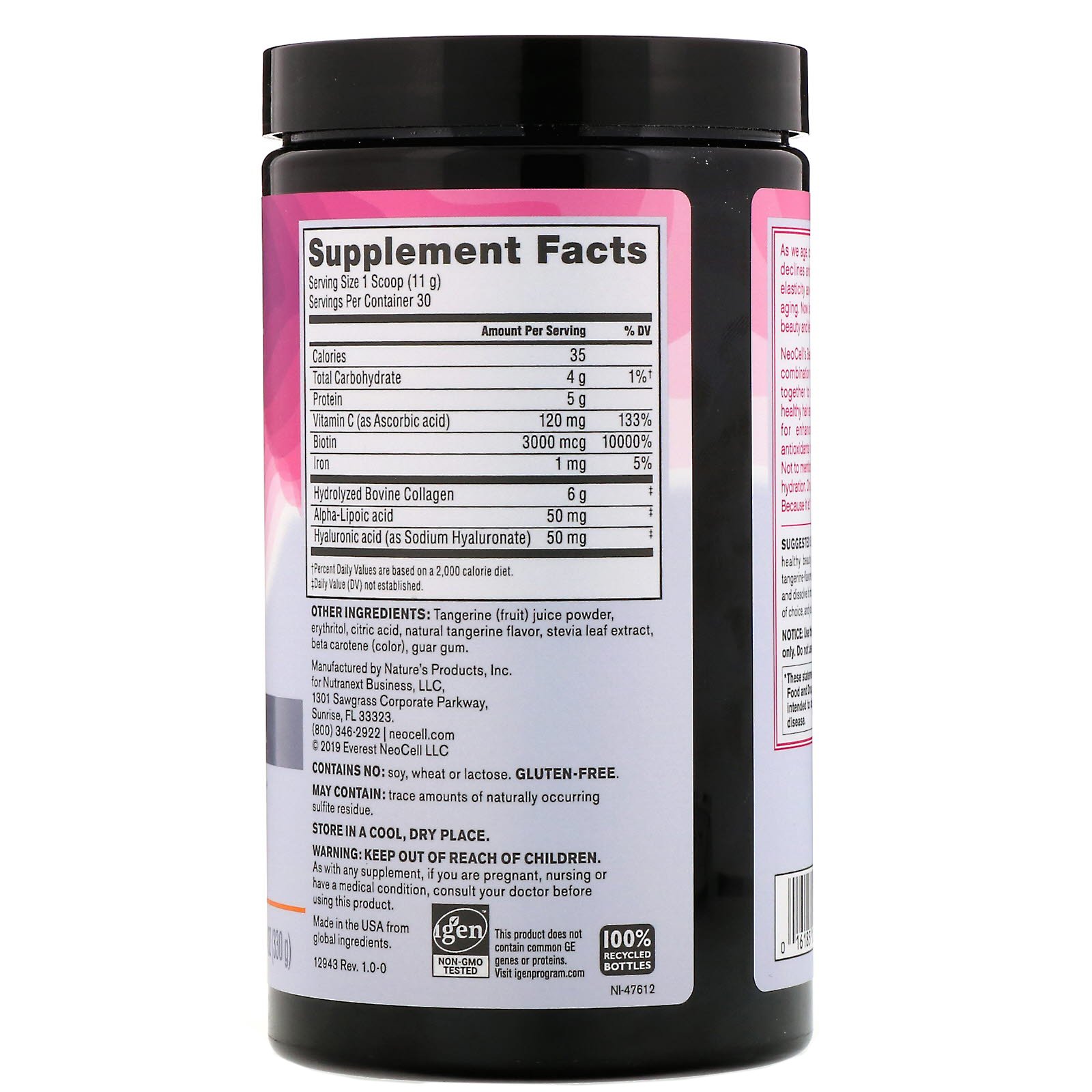 Comprar Neocell, Beauty Infusion Drink Mix, Tangerina, 330 g (11,64 oz) - Imagem 2