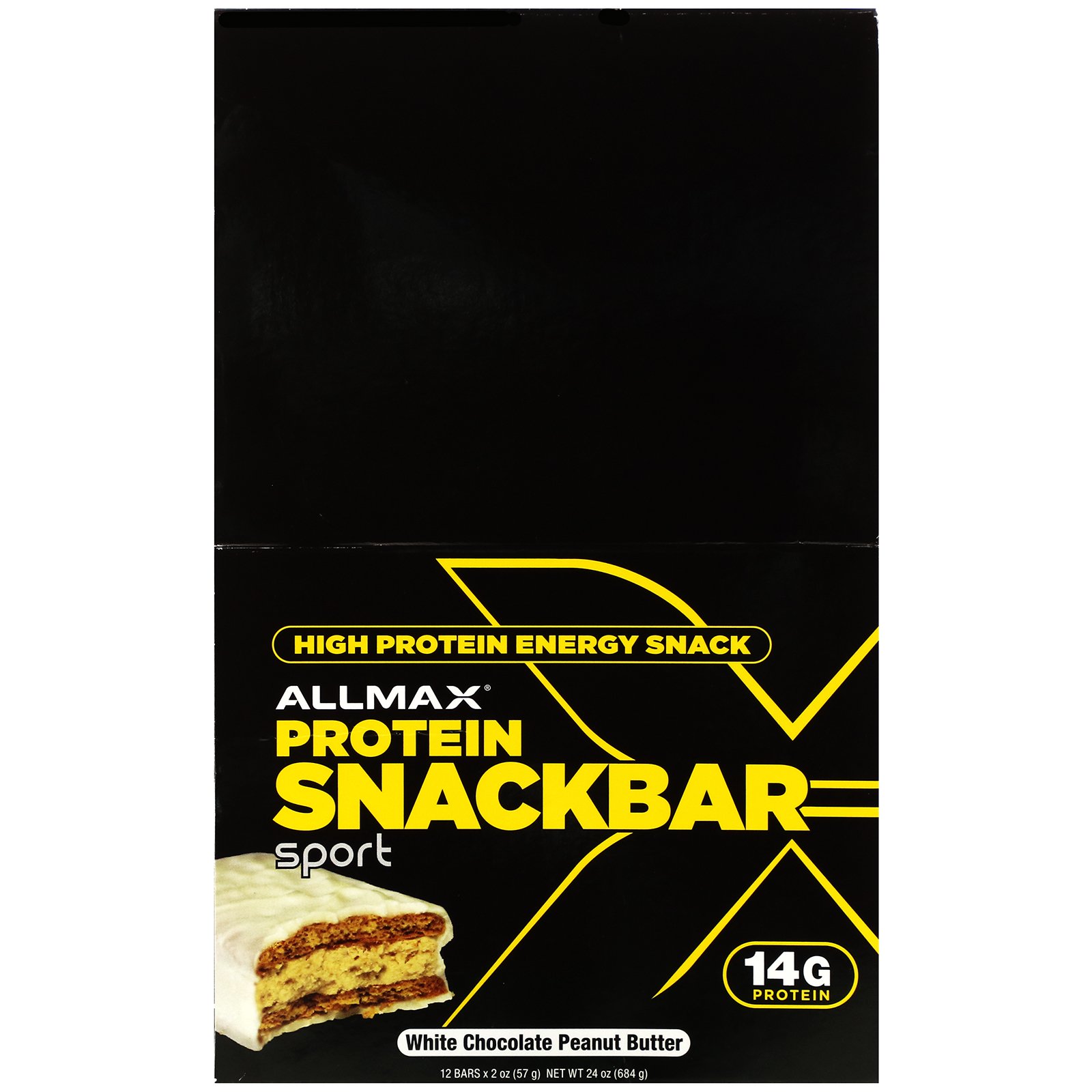Comprar ALLMAX Nutrition, Lanche energético com alto teor de proteína, barra de proteínas, chocolate branco, manteiga de amendoim, 12 barras, 57 g (2 oz) cada - Imagem 2