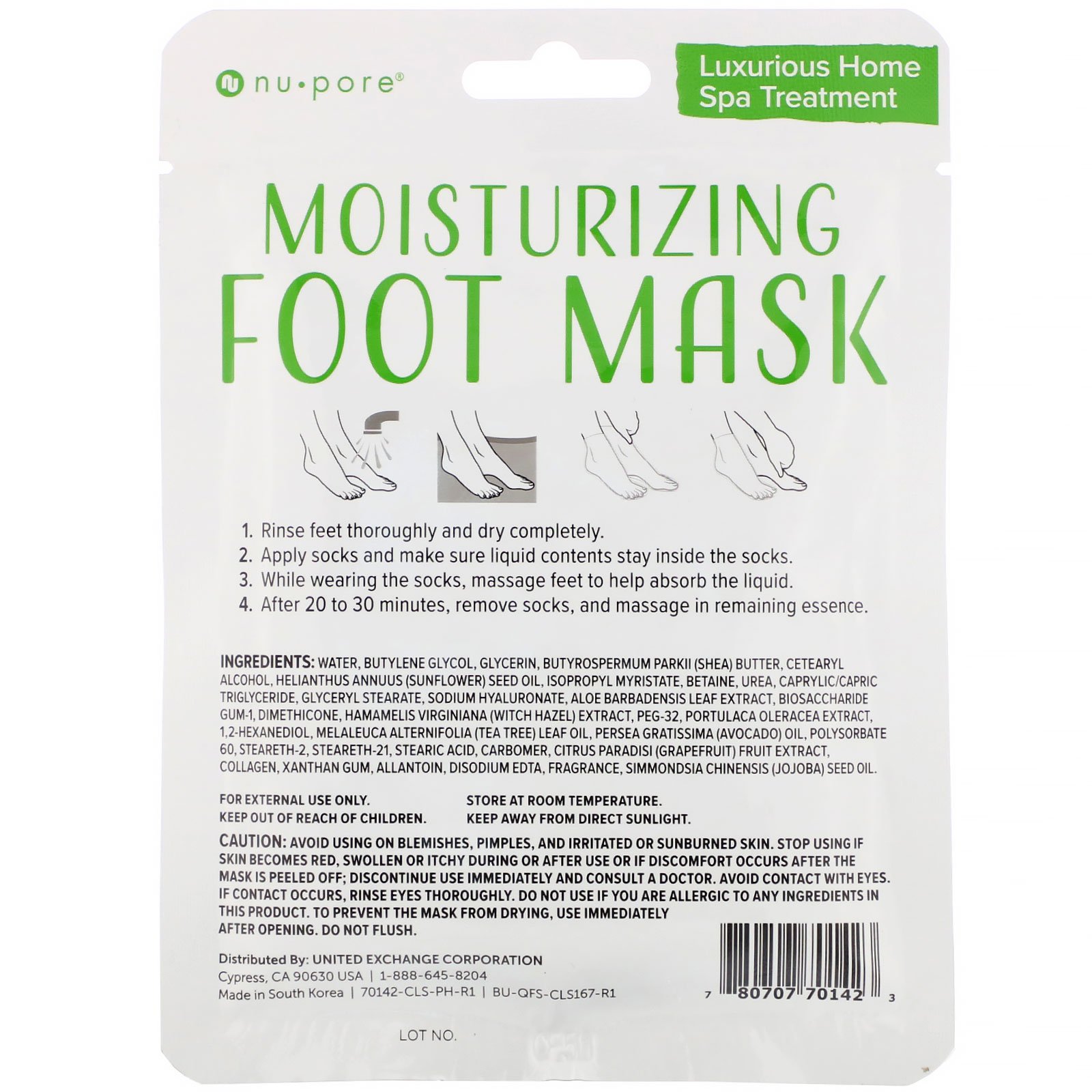 Comprar Nu-Pore, Moisturizing Foot Mask, 1 Pair - Imagem 2
