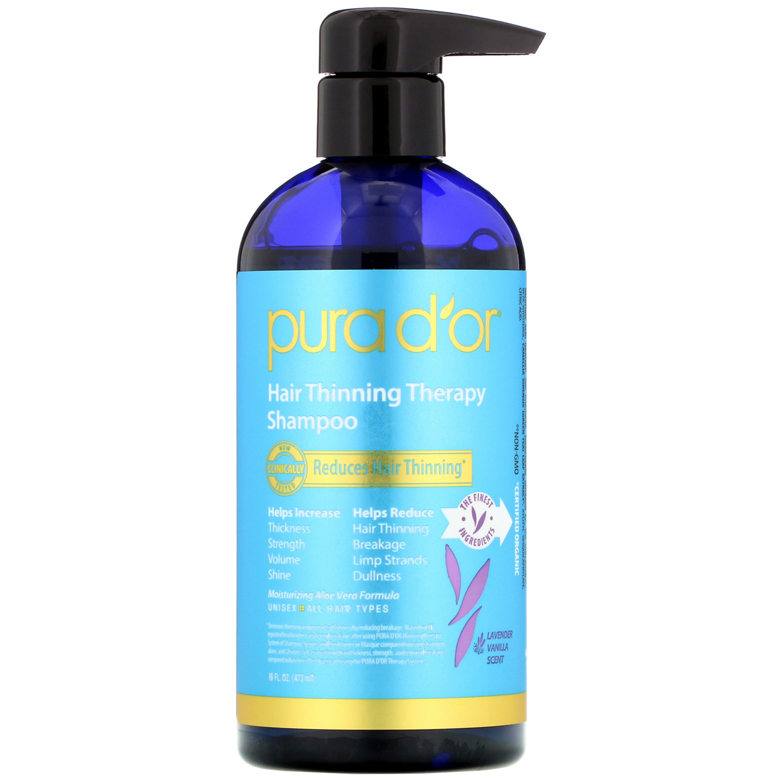 Comprar Pura D'or, Shampoo Antiqueda, Baunilha Lavanda, 473 ml (16 fl oz)