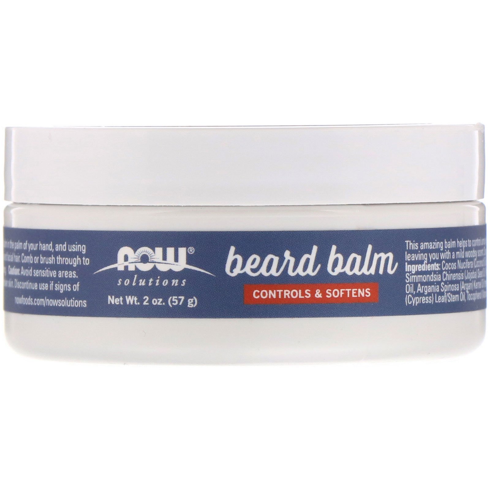 Comprar Now Foods, Bálsamo para barba, controle e maciez, Light Woodsy, 57 g (2 oz)