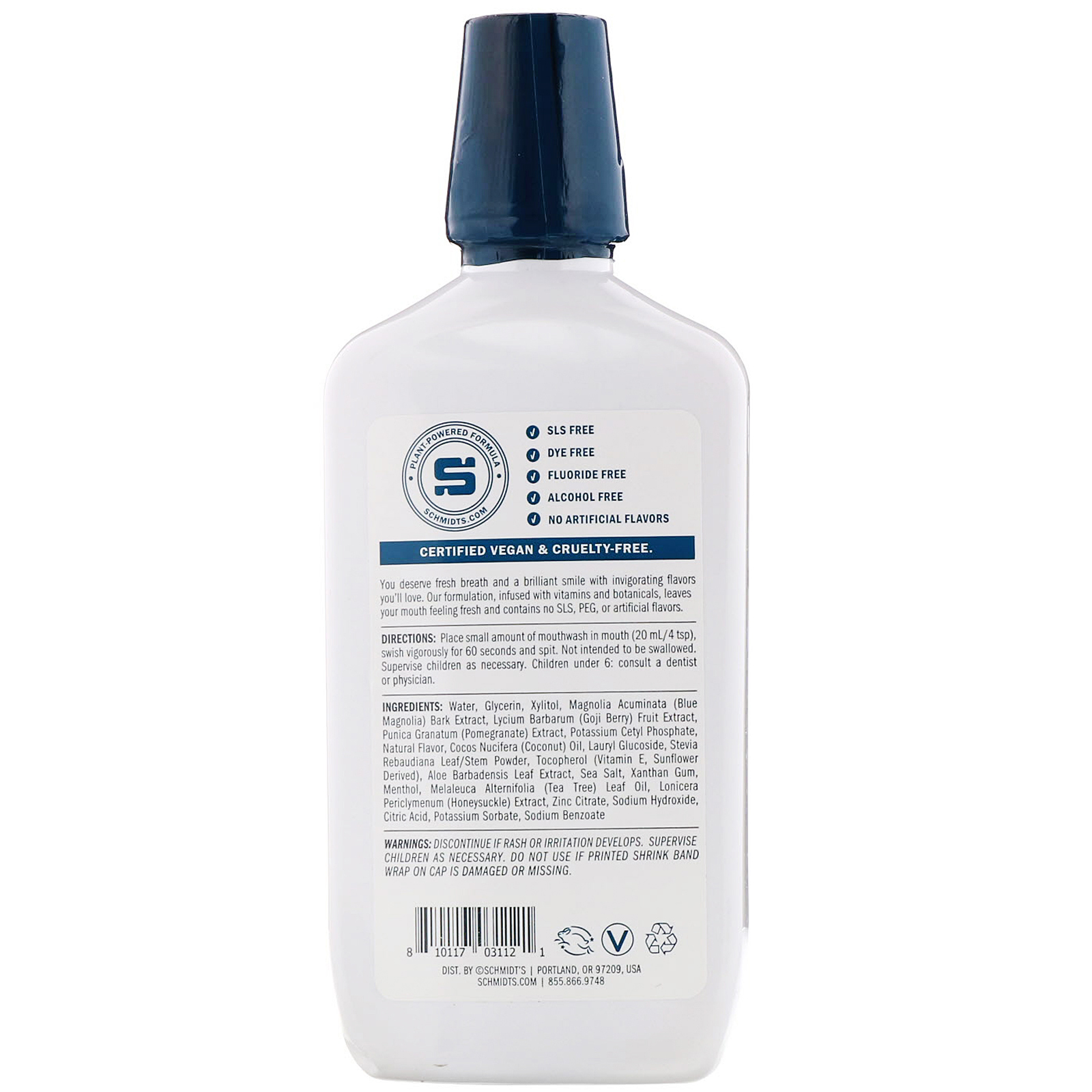 Comprar Schmidt's Naturals, Plant-Powered Mouthwash, Tea Tree + Ginger, 16 fl oz (473 ml) - Imagem 2