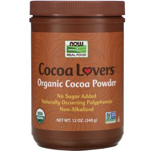 Comprar Now Foods, Real Food, Cocoa Lovers, Cacau Orgânico em Pó, 340 g (12 oz)