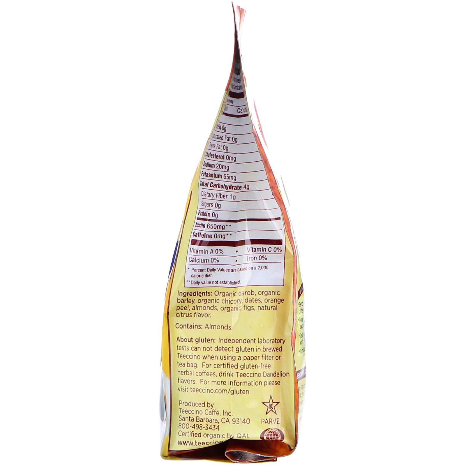 Comprar Teeccino, Café Herbal de Chicória, Laranja, Torragem Suave, Sem Cafeína, 11 oz (312 g) - Imagem 2