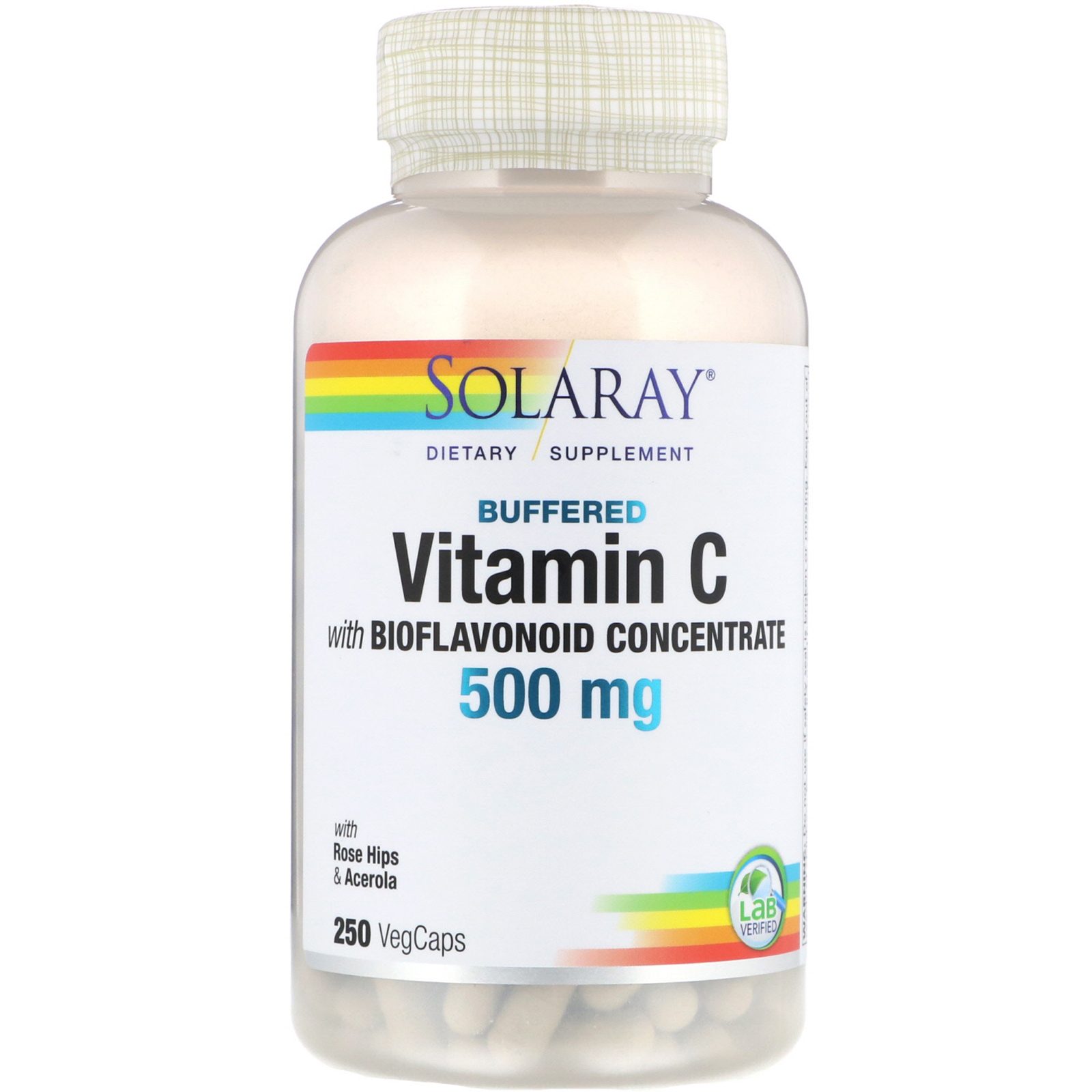Comprar Solaray, Vitamina C com Concentrado Bioflavonoide, 500 mg, 250 Cápsulas Vegetais