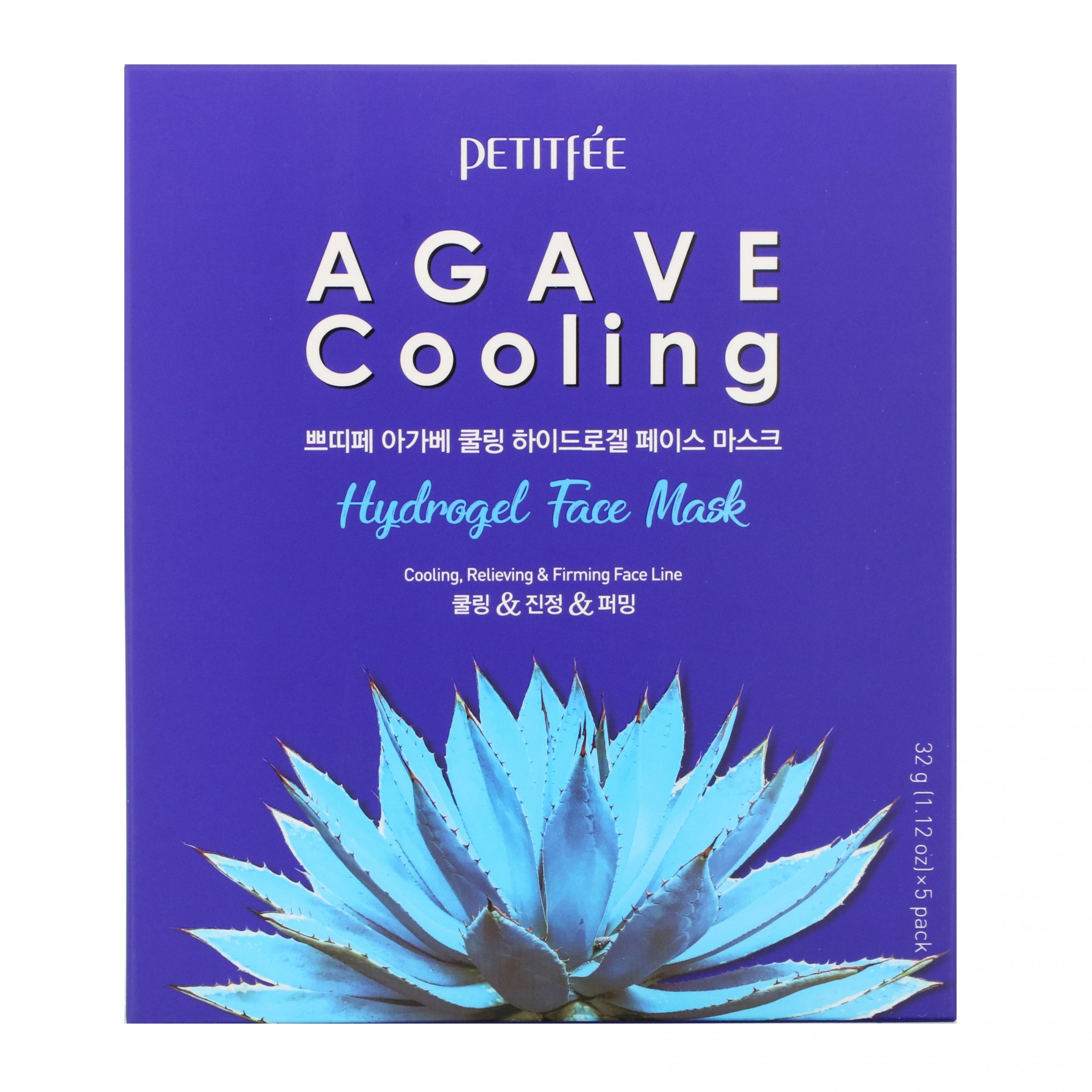 Comprar Petitfee, Agave Cooling, Hydrogel Face Mask, 5 Sheets, 1.12 oz (32 g) Each
