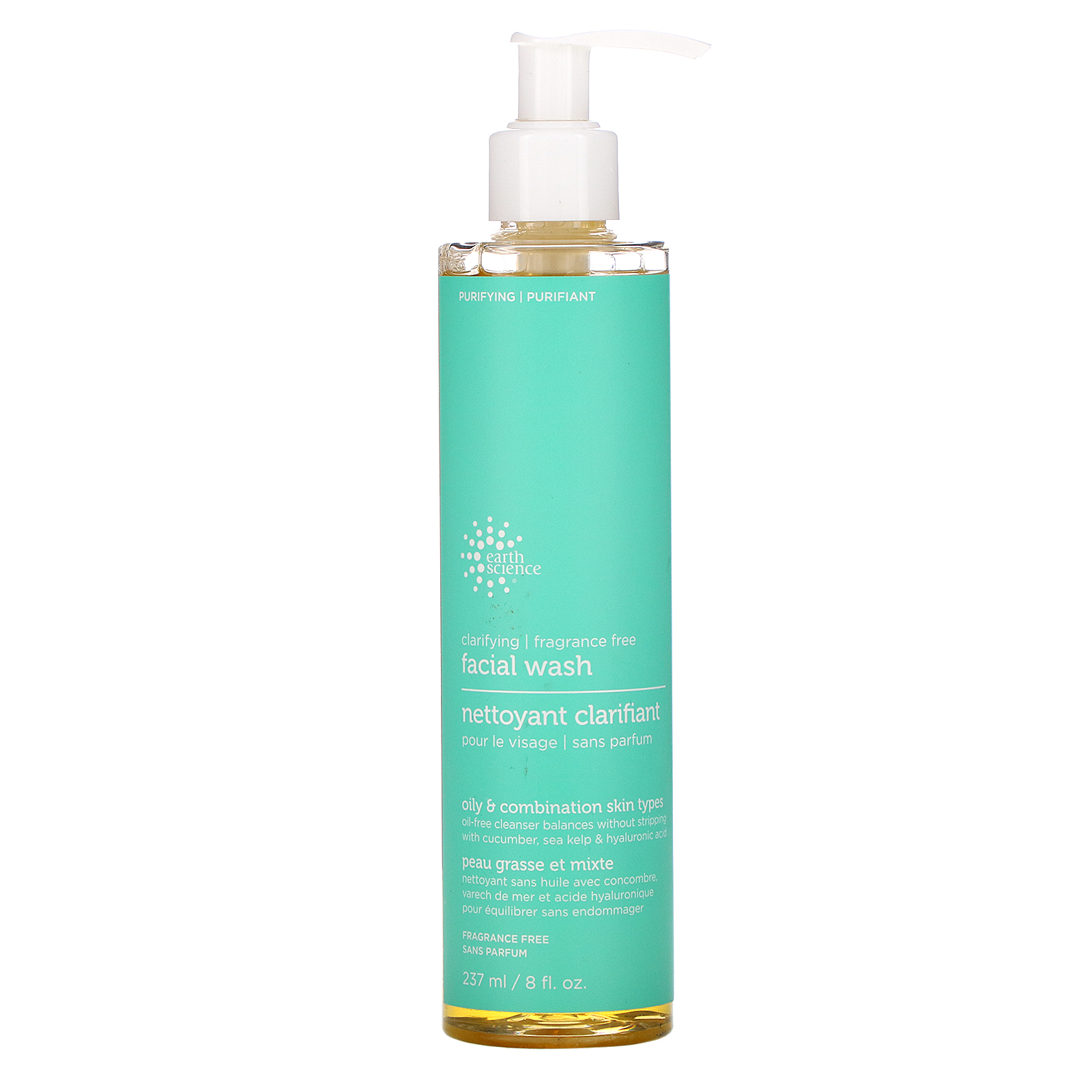 Comprar Earth Science, Clarifying Facial Wash, Oily & Combination Skin Types, Fragrance Free, 8 fl oz (237 ml)