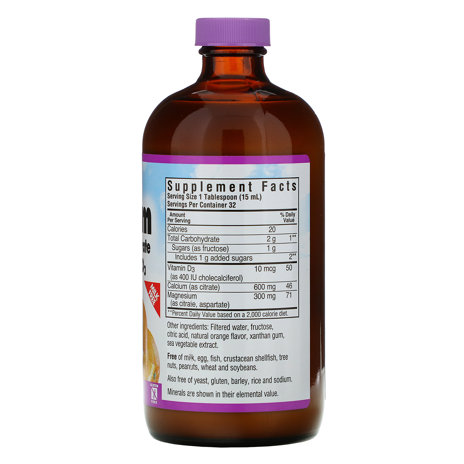 Comprar Bluebonnet Nutrition, Citrato de Cálcio e Magnésio Líquido com Vitamina D3, Sabor Natural de Laranja, 472 ml (16 fl oz) - Imagem 2