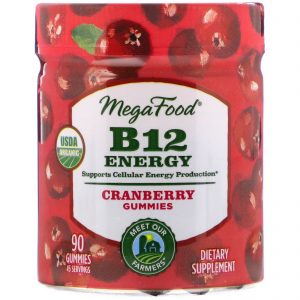 Comprar MegaFood, B12 Energy, Cranberry, 90 Gummies