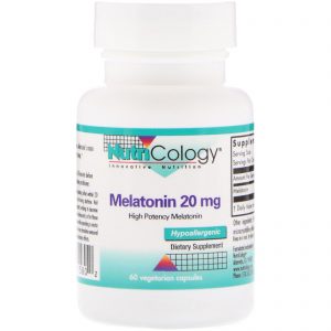 Comprar Nutricology, Melatonin, 20 mg, 60 Cápsulas Vegetais