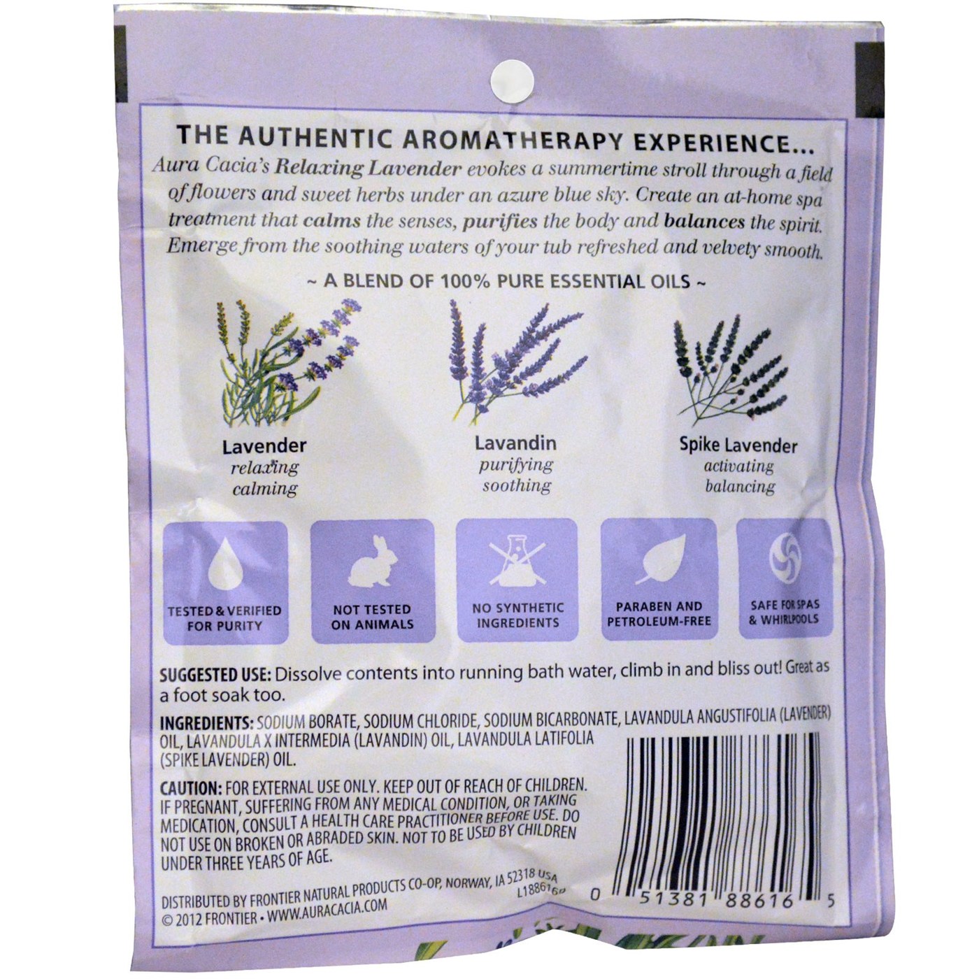 Comprar Aura Cacia, Sais Minerais de Banho, Lavanda Relaxante - 70.9 g (2,5 oz) - Imagem 2