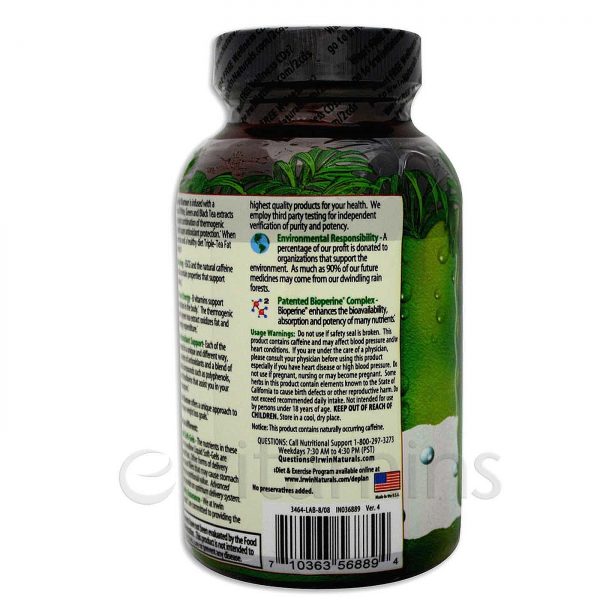 Comprar Irwin Naturals, Fat Burner® - Triplo-Chá para queima de gordura - 75 Cápsulas em gel - Imagem 4