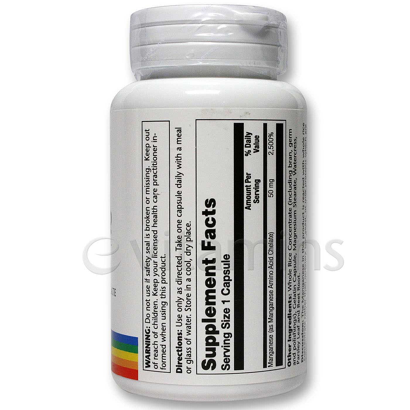 Comprar Solaray Manganês 50 mg 100 Cápsulas - Imagem 2