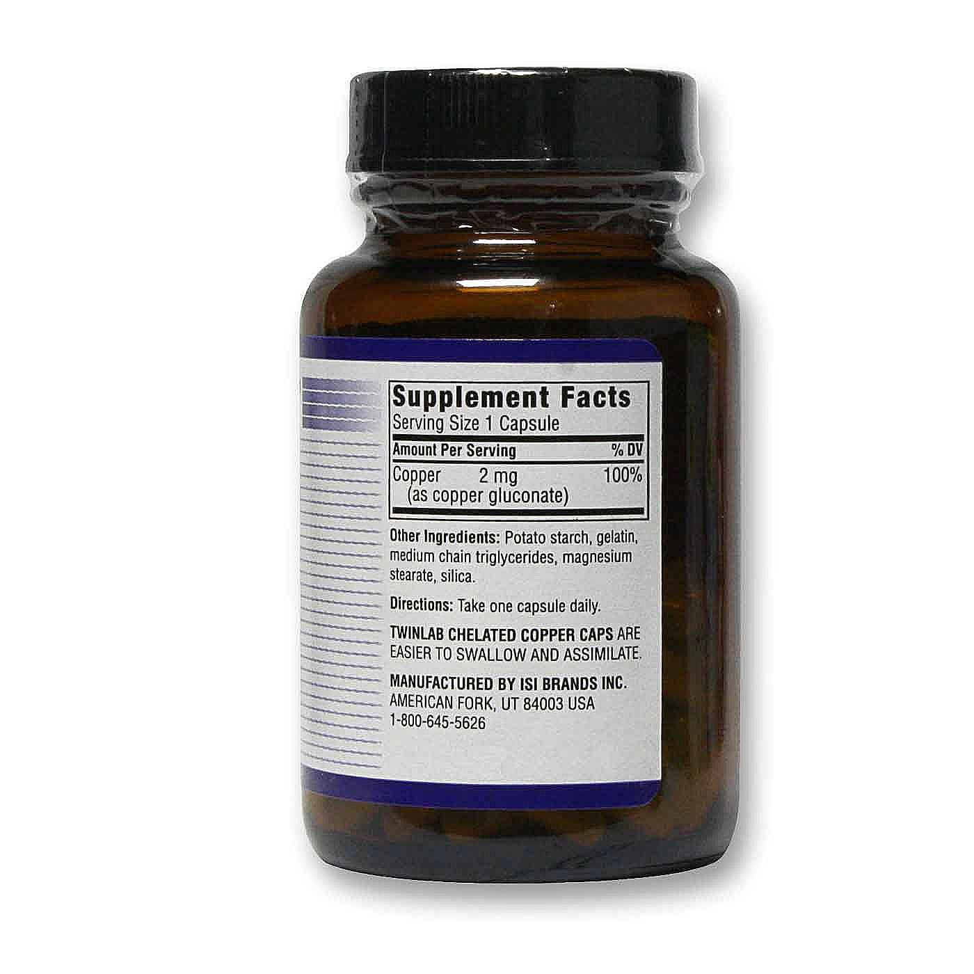 Comprar Twinlab, Cápsulas de Cobre - 100 Cápsulas - Imagem 2